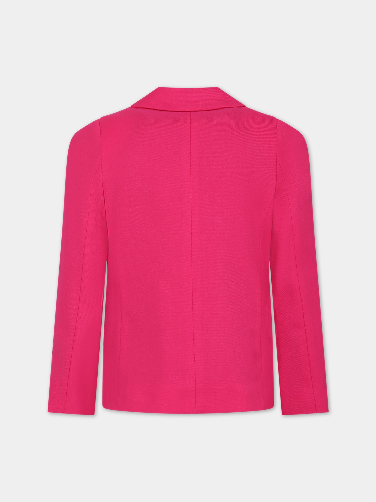 Giacca fucsia per bambina con logo,Msgm Kids,F3MSJGJK098 044