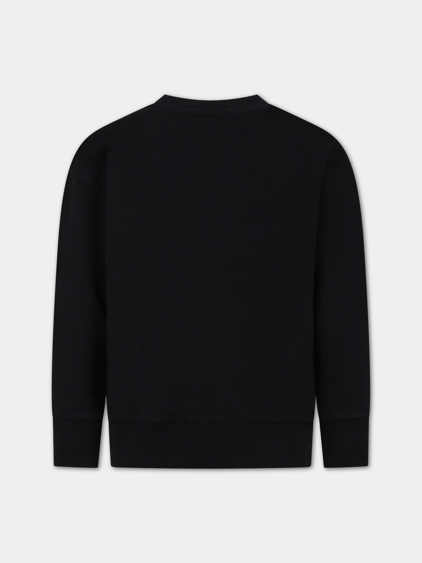 Felpa nera per bambini con logo,Off White,OBBA001F23FLE0081001