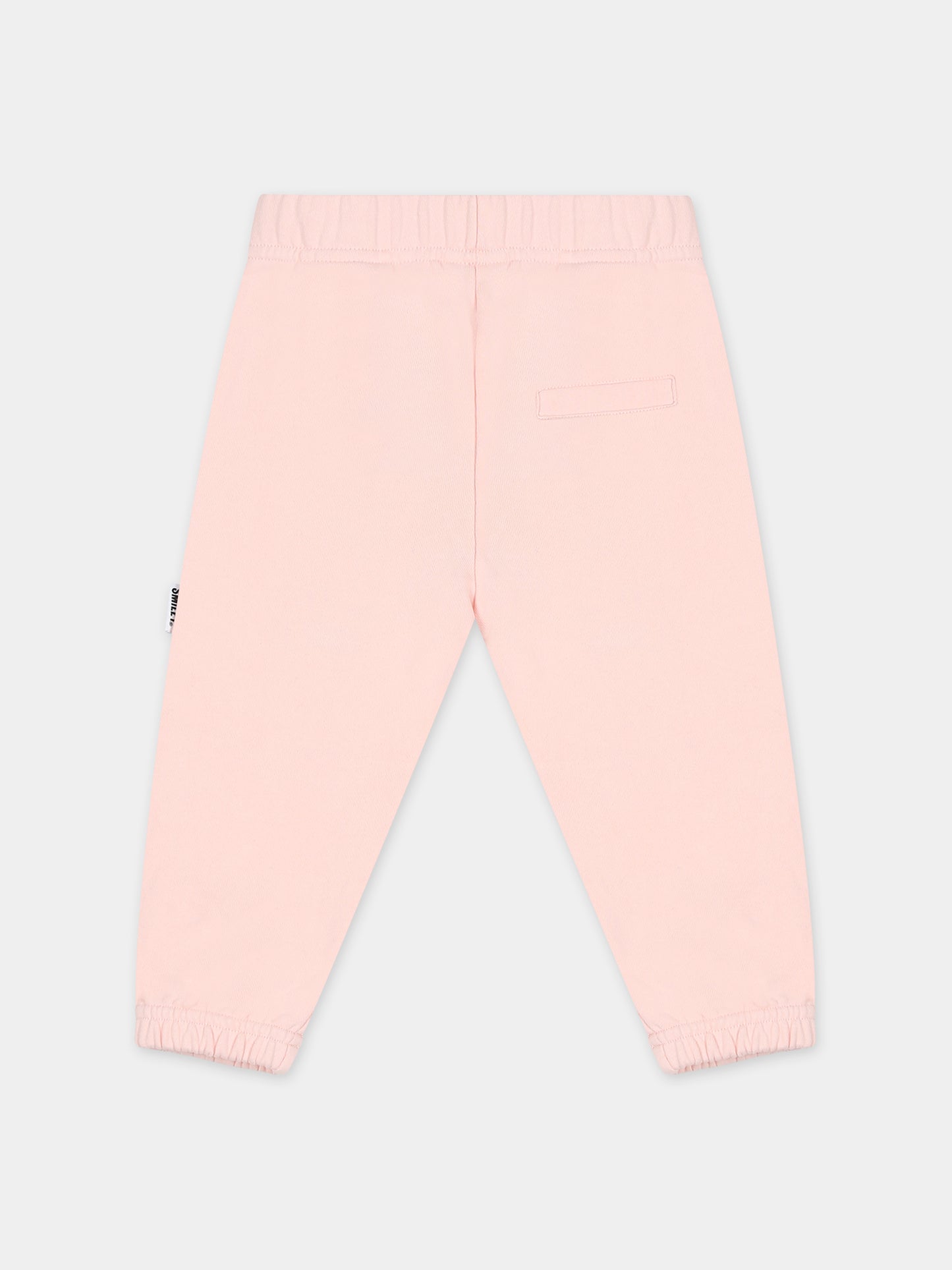Pantaloni rosa per neonata con smile,Palm Angels,PGXD002F23FLE0033315