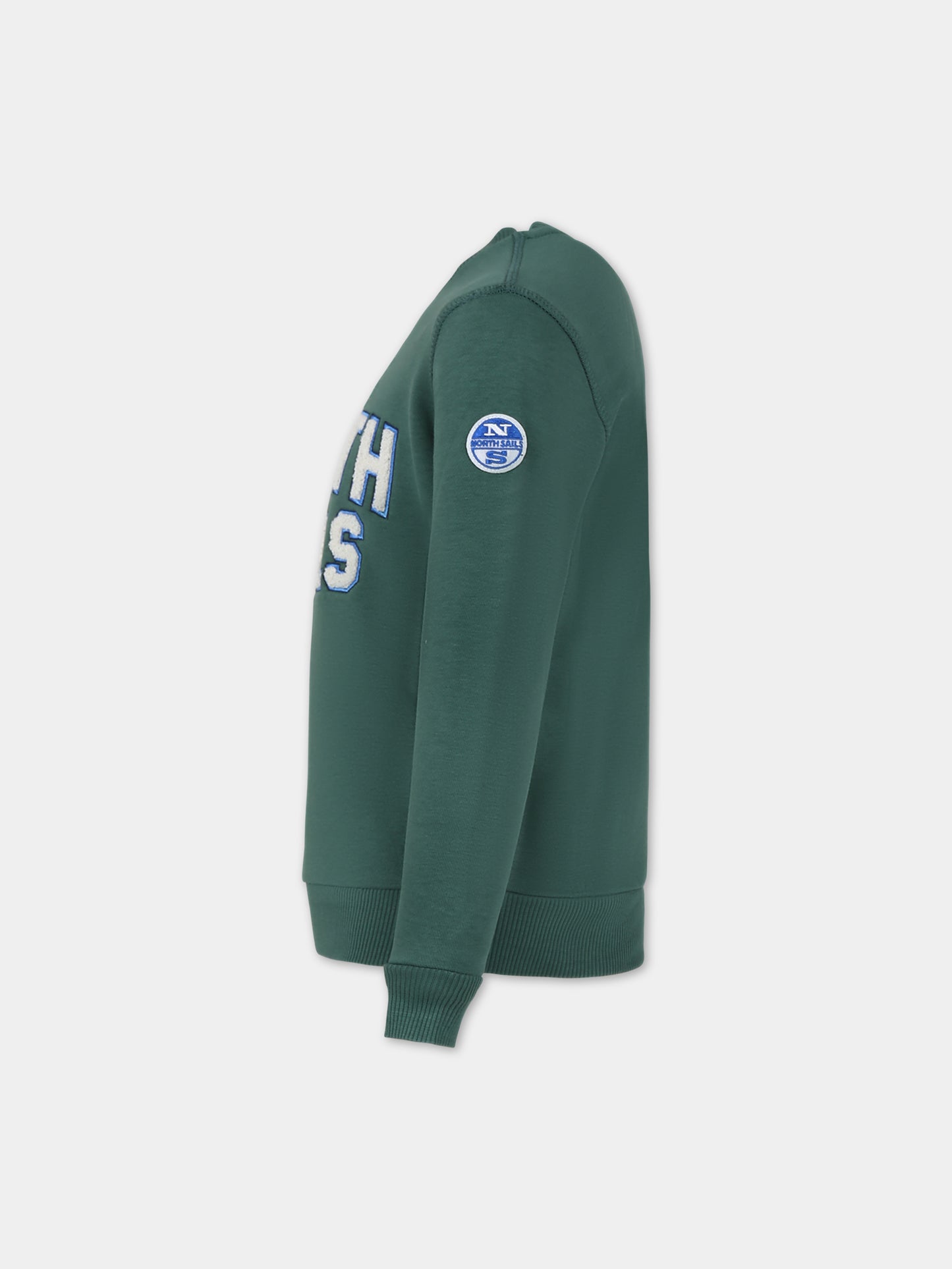 Felpa verde per bambino con logo,North Sails,794428 000 0403
