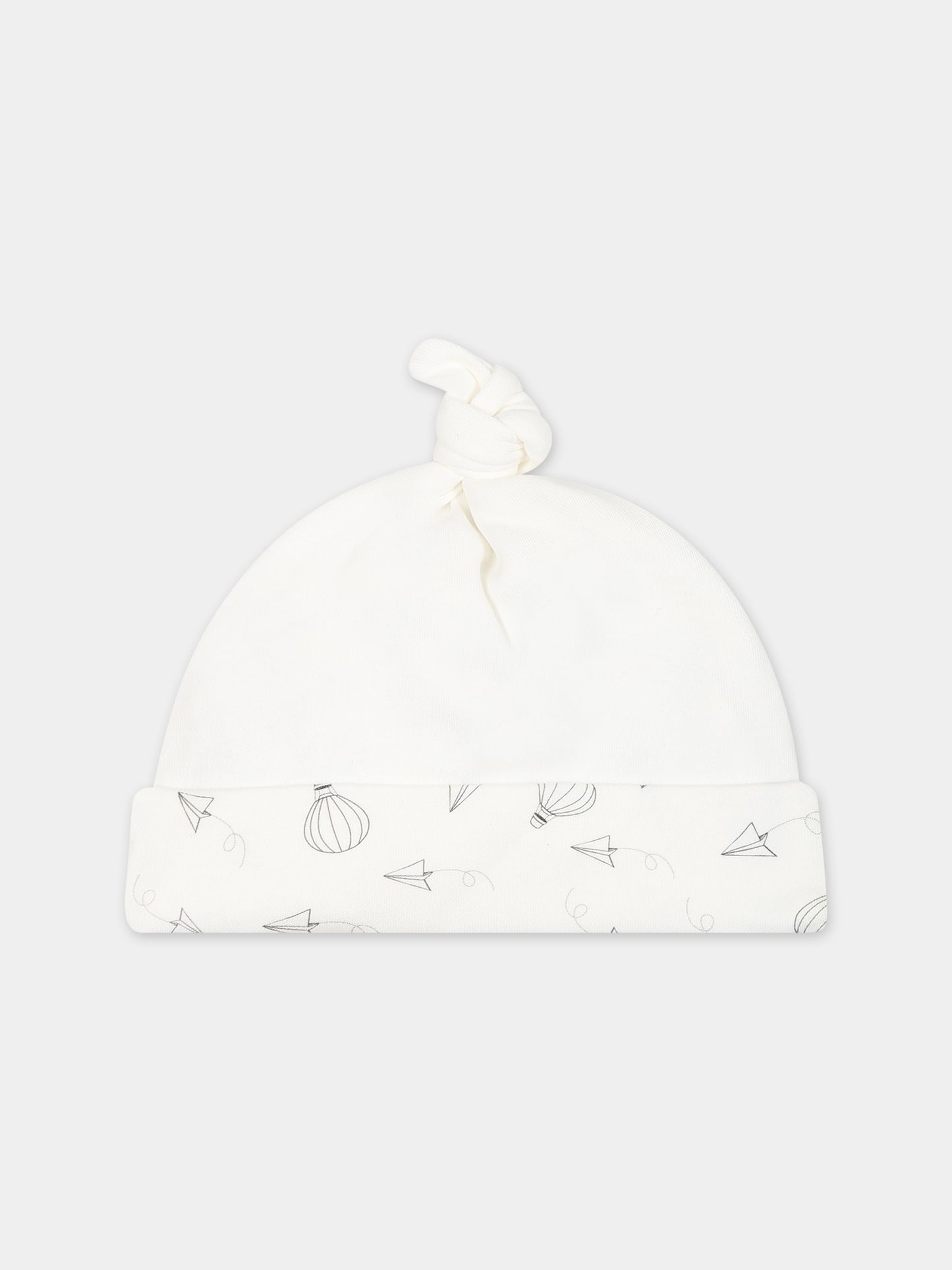 Cappello bianco per neonati con stampa Snoopy,Monnalisa,22B005 2004 0132
