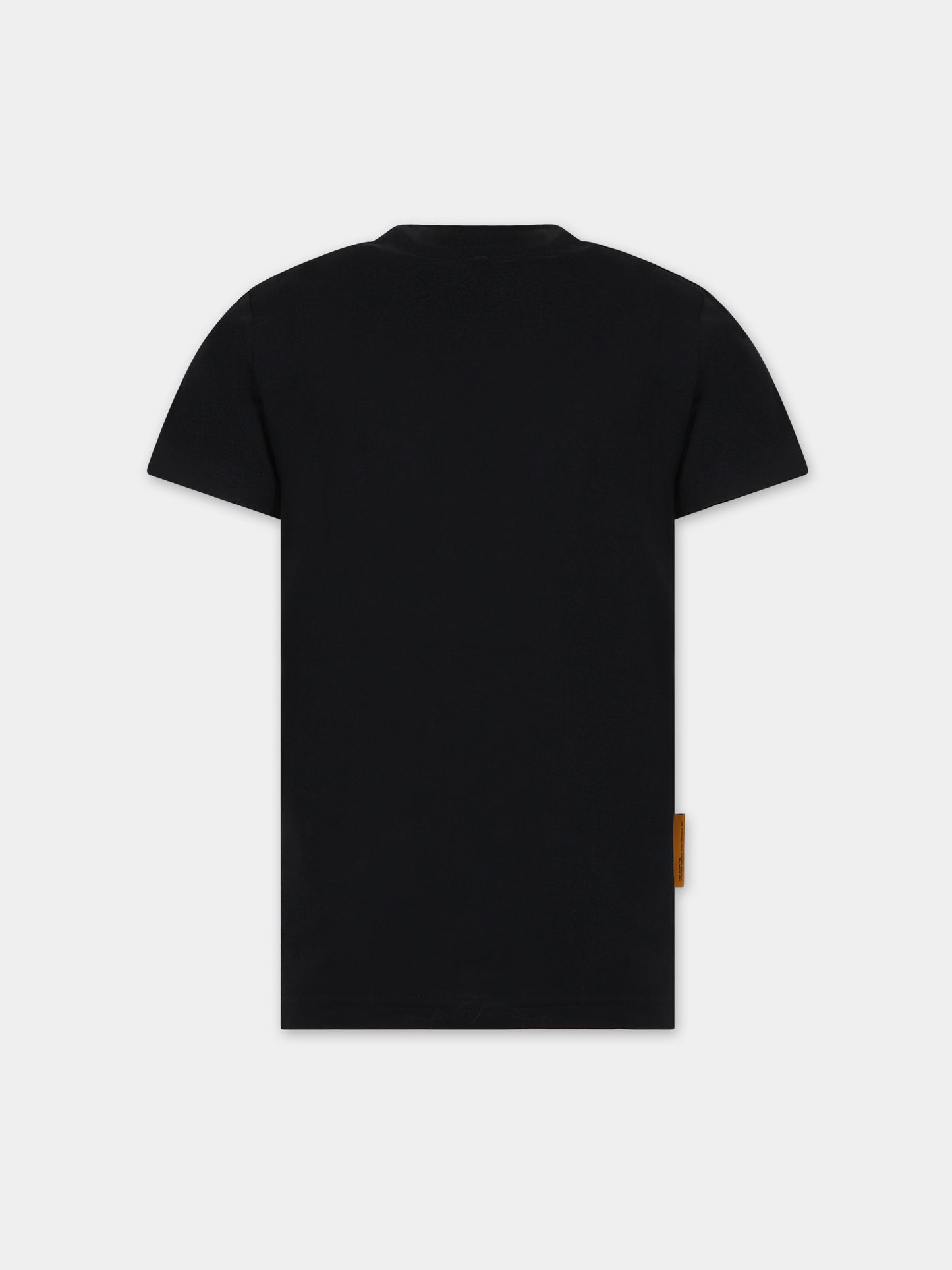 T-shirt nera per bambino con stampa pac man e logo,Dsquared2,DQ2165 D00MV DQ900