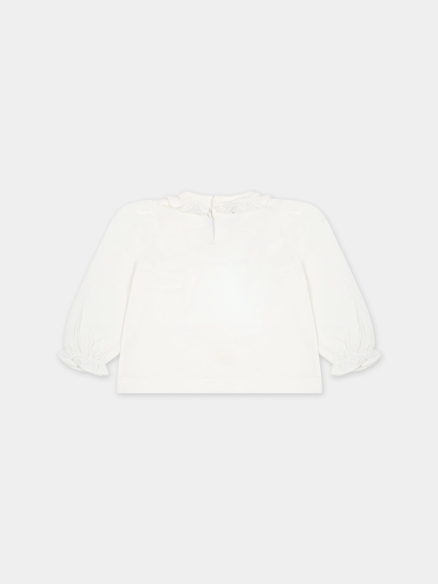 T-shirt avorio per neonata con stampa ballerina,Mayoral,2006 070