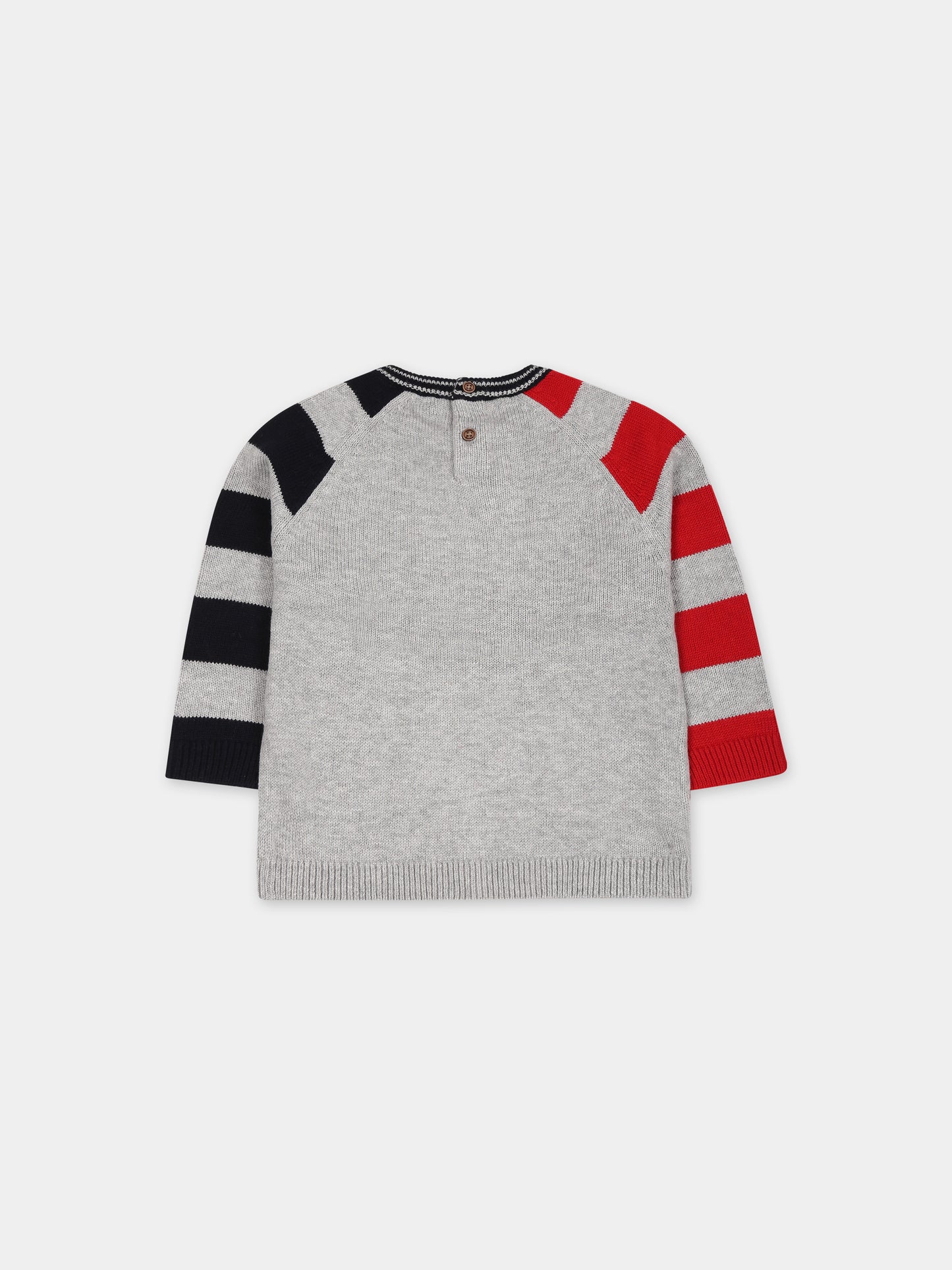 Maglione grigio per neonato con orso,Mayoral,2322 073