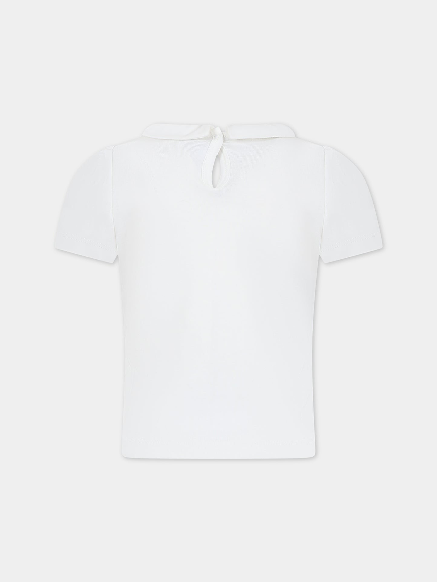 T-shirt bianca per bambina,Petit Bateau,A0468 01