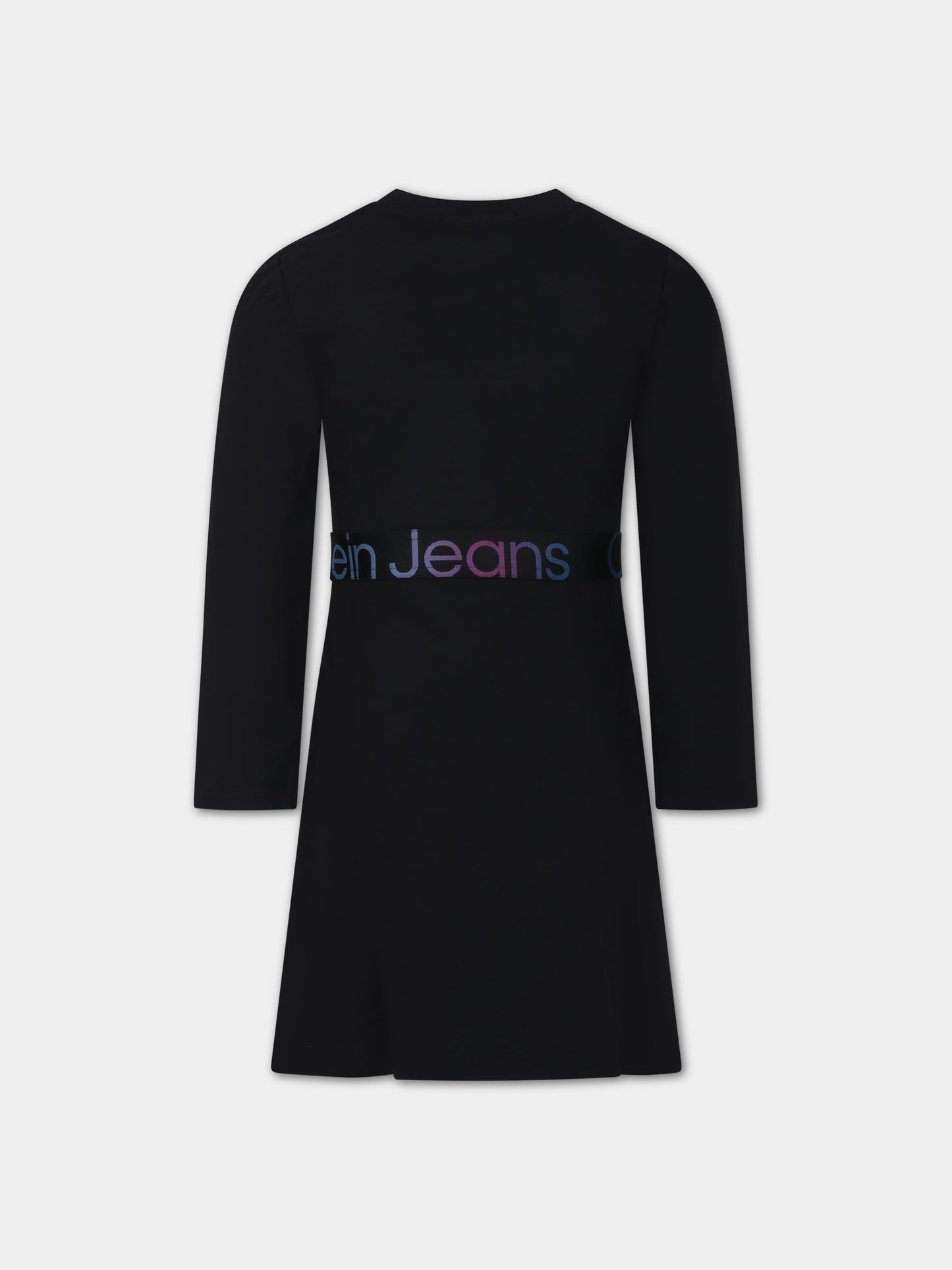 Vestito nero per bambina con logo,Calvin Klein Kids,23WMCKIG0IG02230 BEH