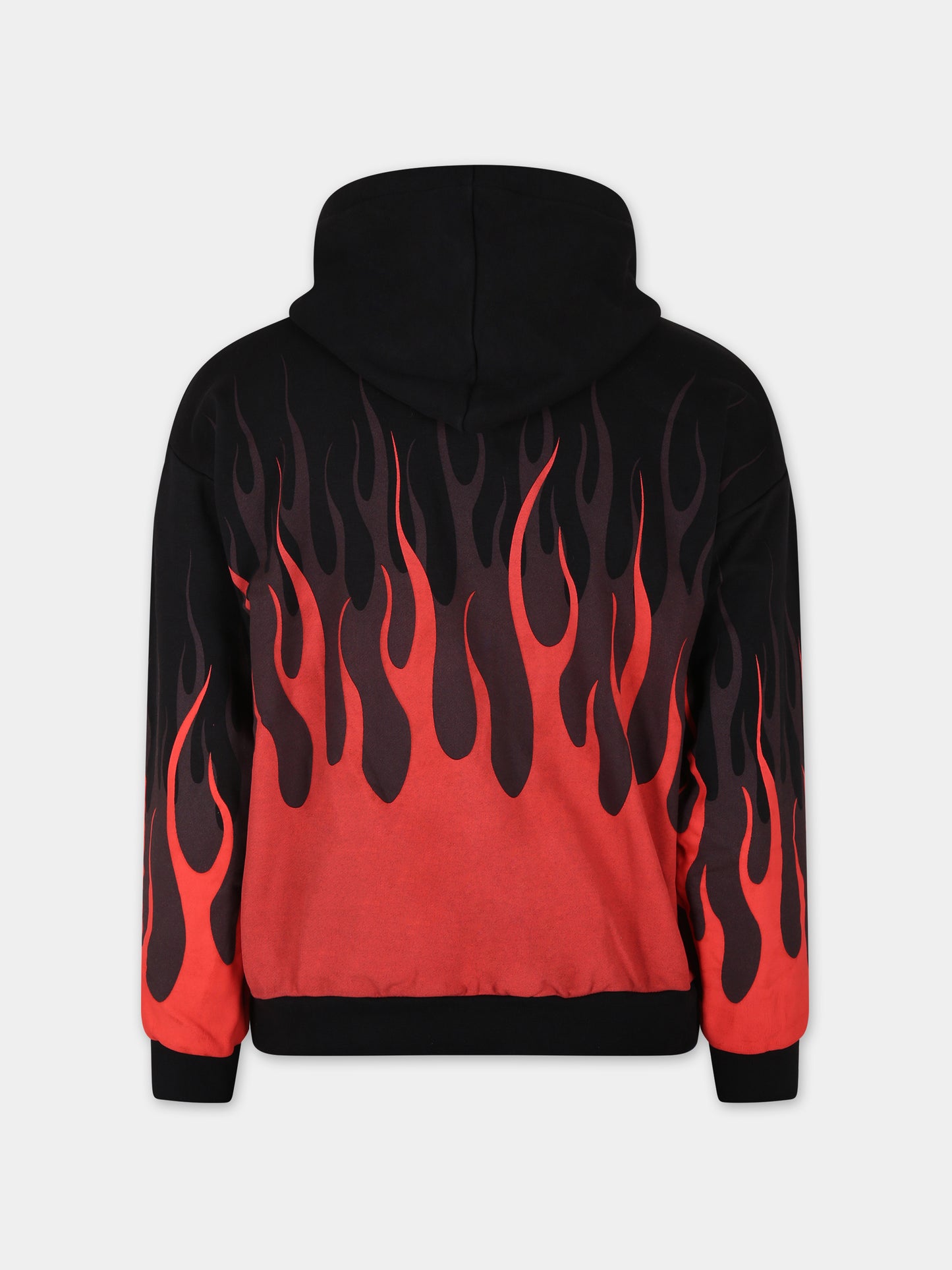 Felpa nera per bambino con fiamme,Vision Of Super,MFV4308J NERO
