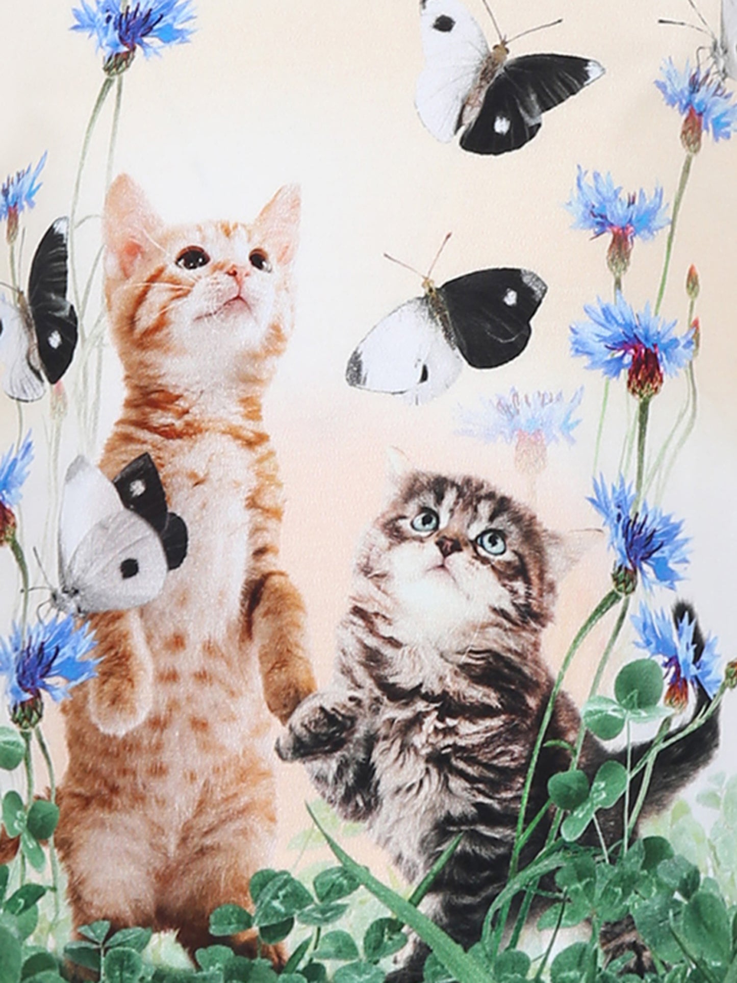 T-shirt avorio per bambina con stampa gatti,Molo,2S24A208 3566