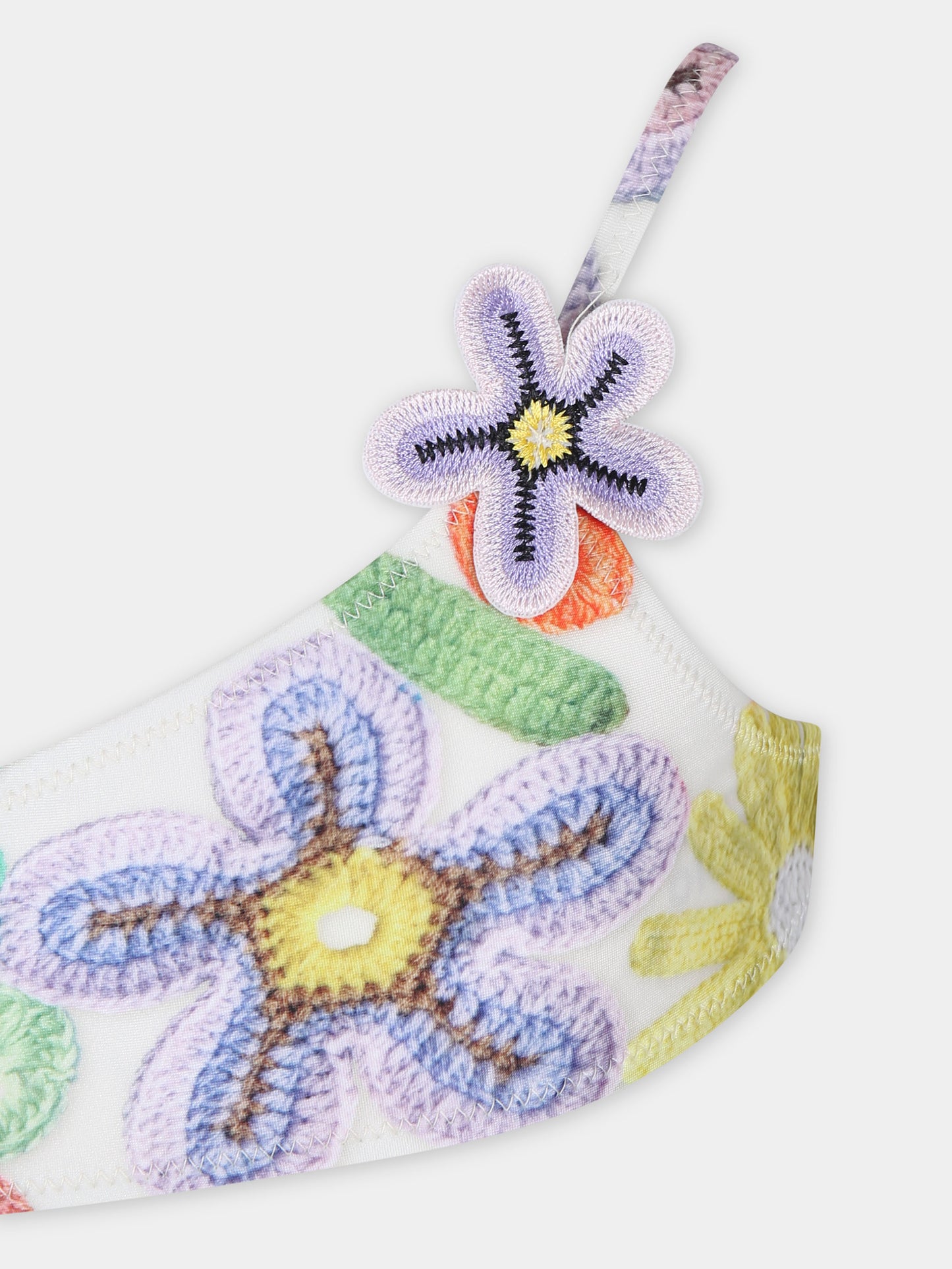 Bikini avorio per bambina con stampa fiori,Molo,8S24P103 3409