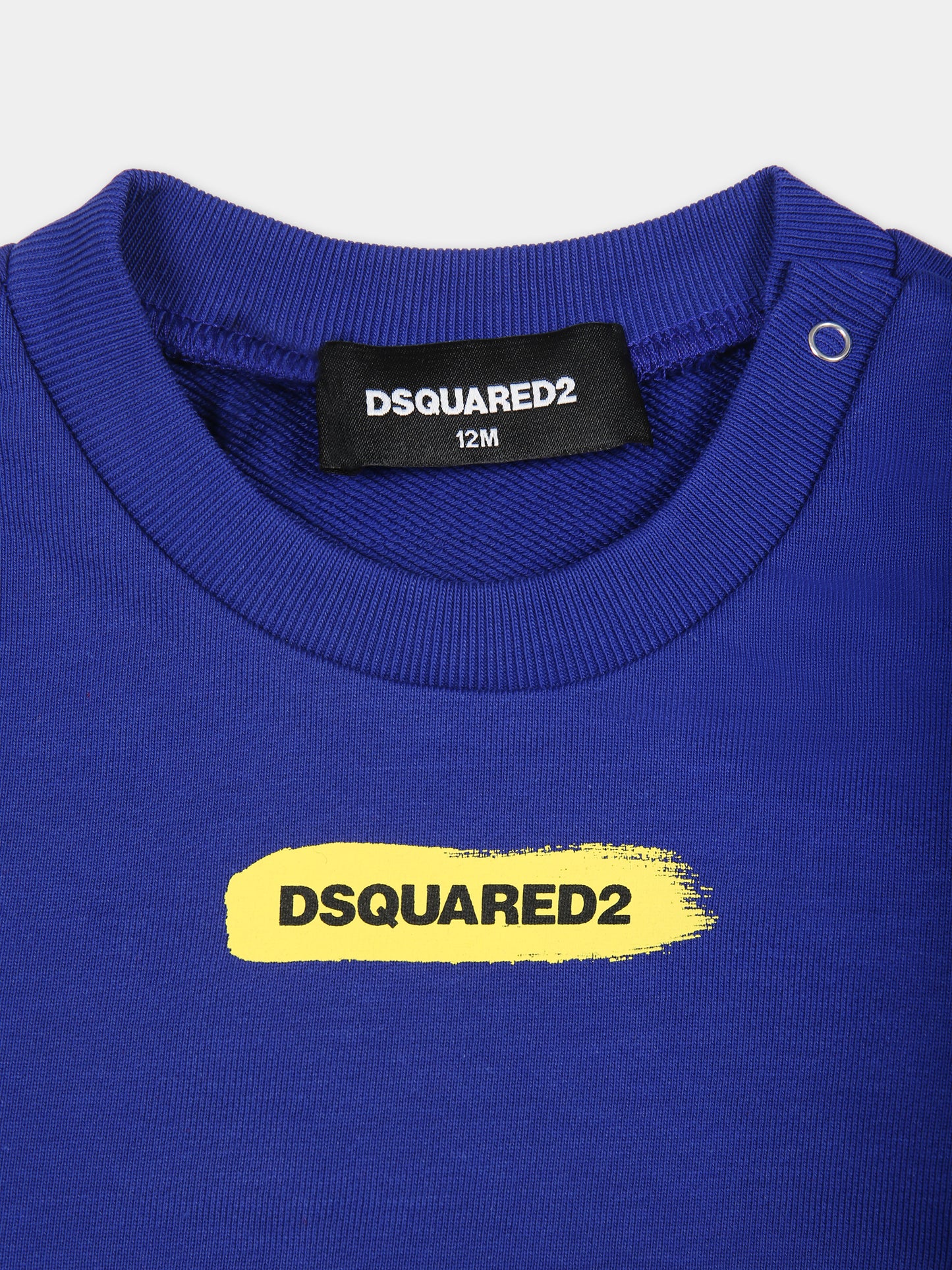 Felpa azzurra per neonato con logo,Dsquared2,DQ2144 D0A2F D2S782B DQ870