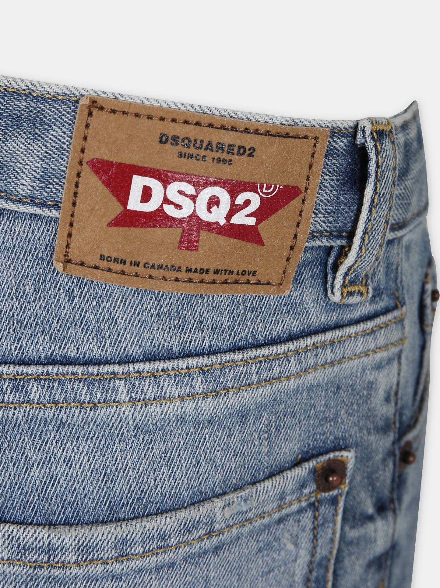 Jeans in denim per bambino con logo,Dsquared2,DQ0236 D0A6P D2P31LVM DQ01