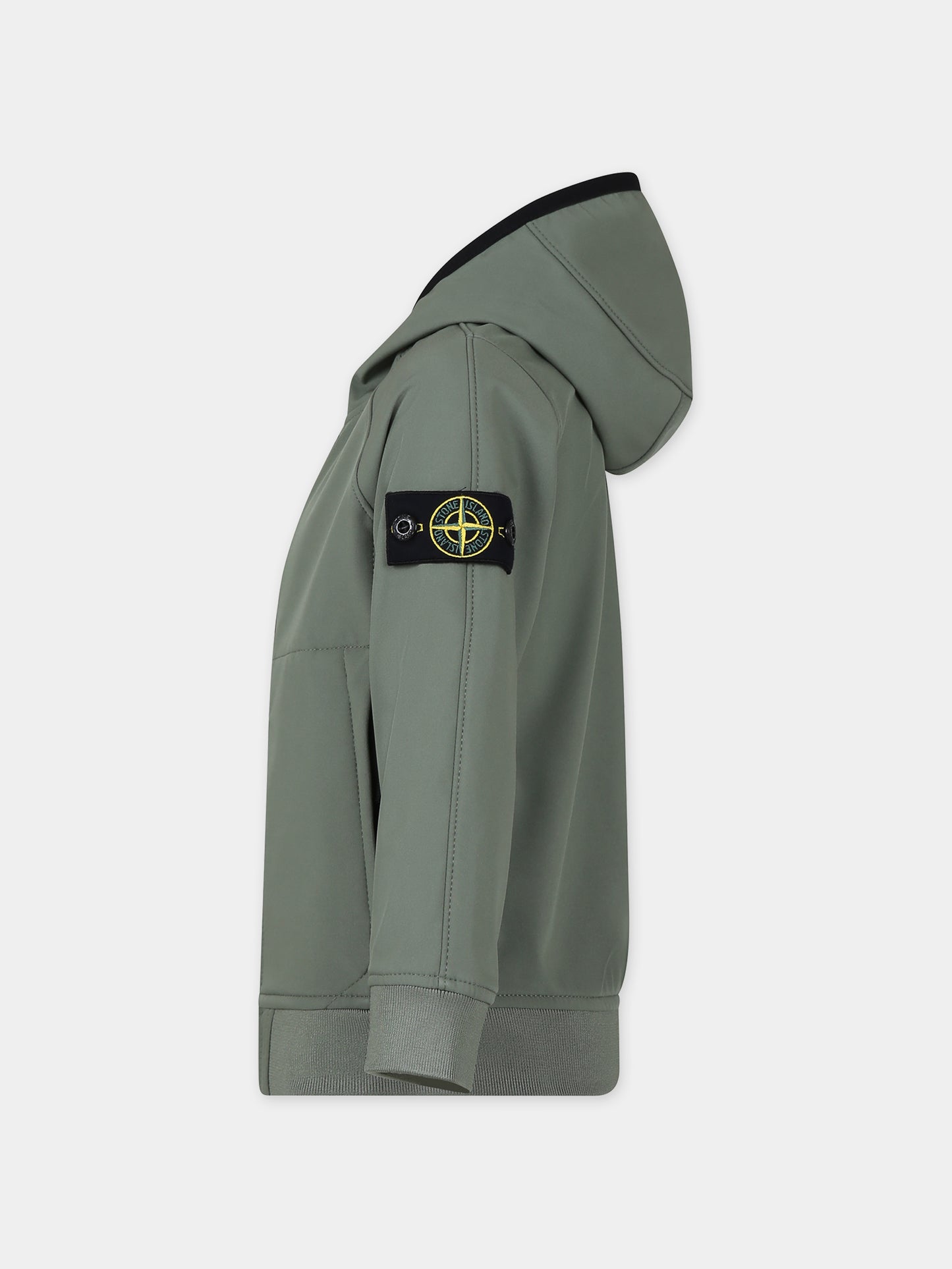 Giacca a vento verde per bambino con bussola,Stone Island Junior,801640127 V0059