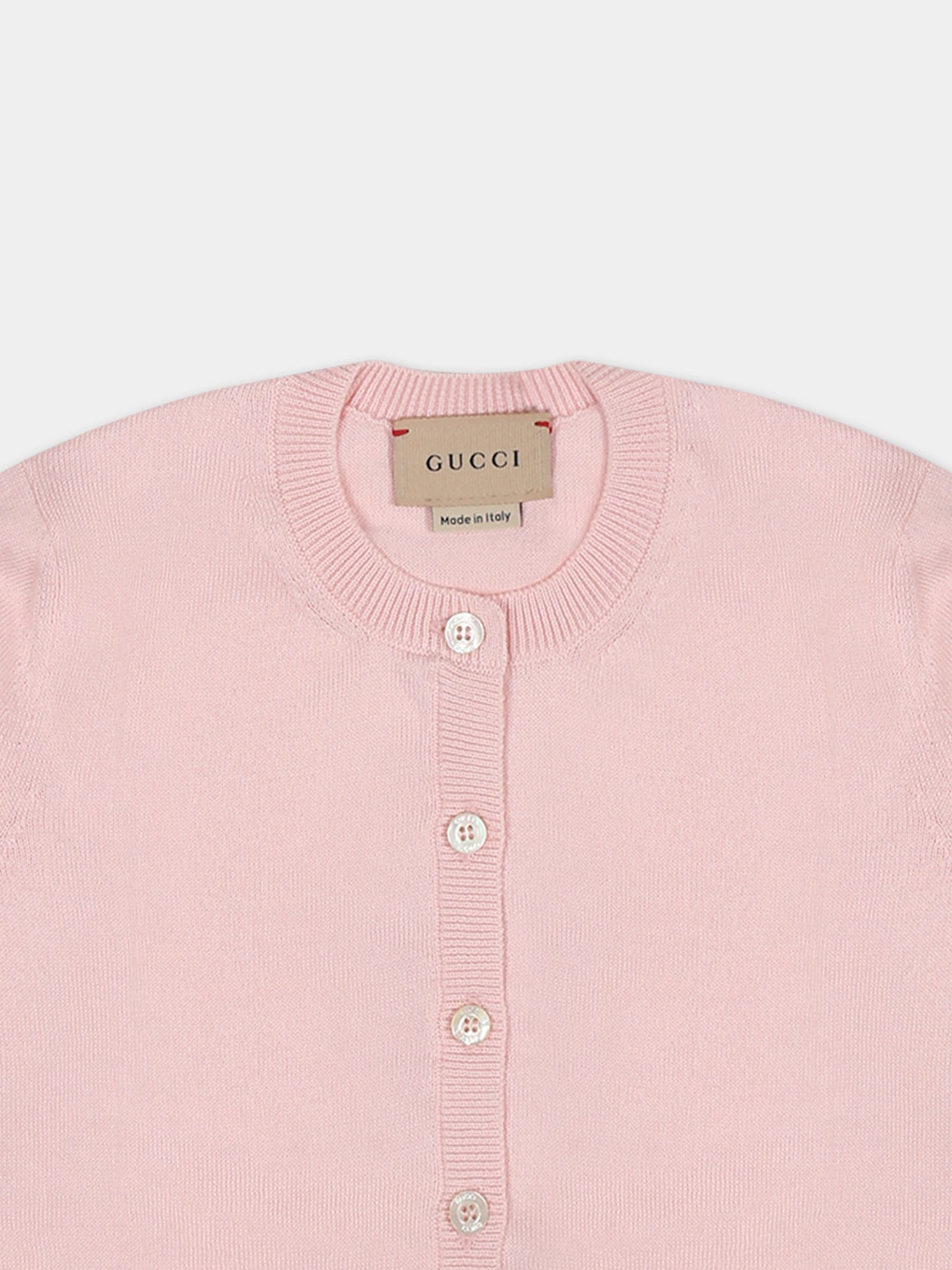 Cardigan rosa per neonata con logo,Gucci Kids,749288 XKC89 5710