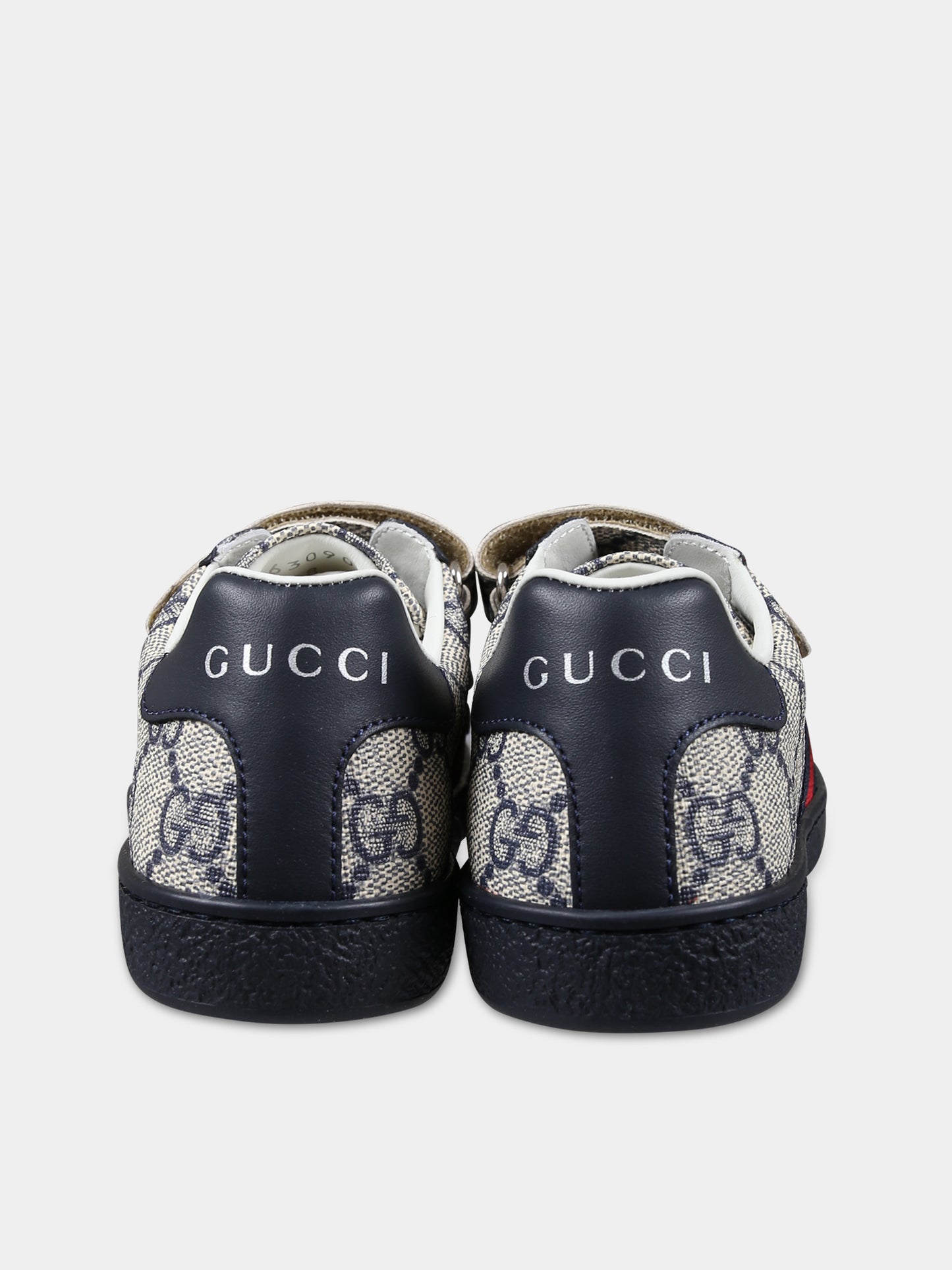 Sneakers beige per bambini con logo GG all-over,Gucci Kids,463088 FACYF 9753