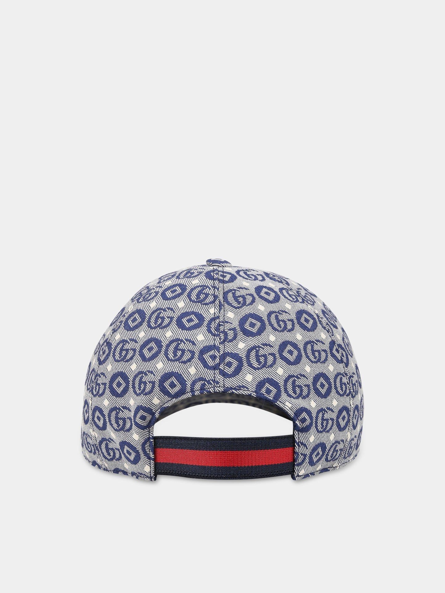Cappello blu per bambini con doppia G,Gucci Kids,481774 3HAQA 4268
