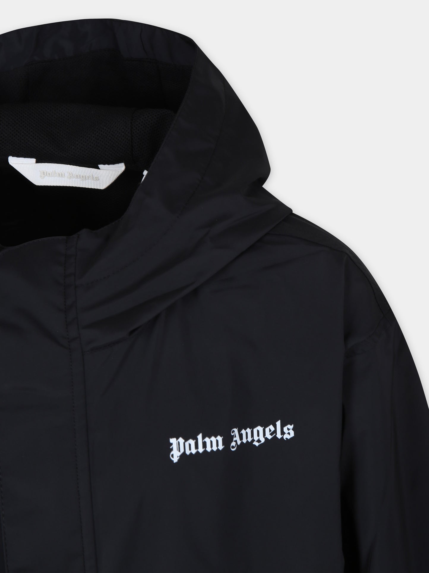Giacca a vento nera per bambino,Palm Angels,PBEB003C99FAB0011001