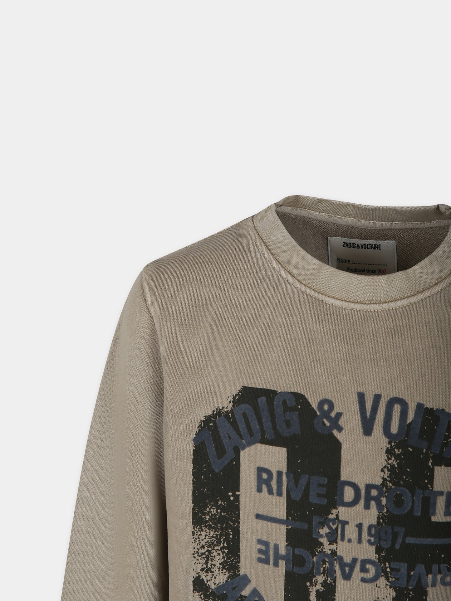 Felpa verde per bambino con logo,Zadig & Voltaire Kids,X60078 210