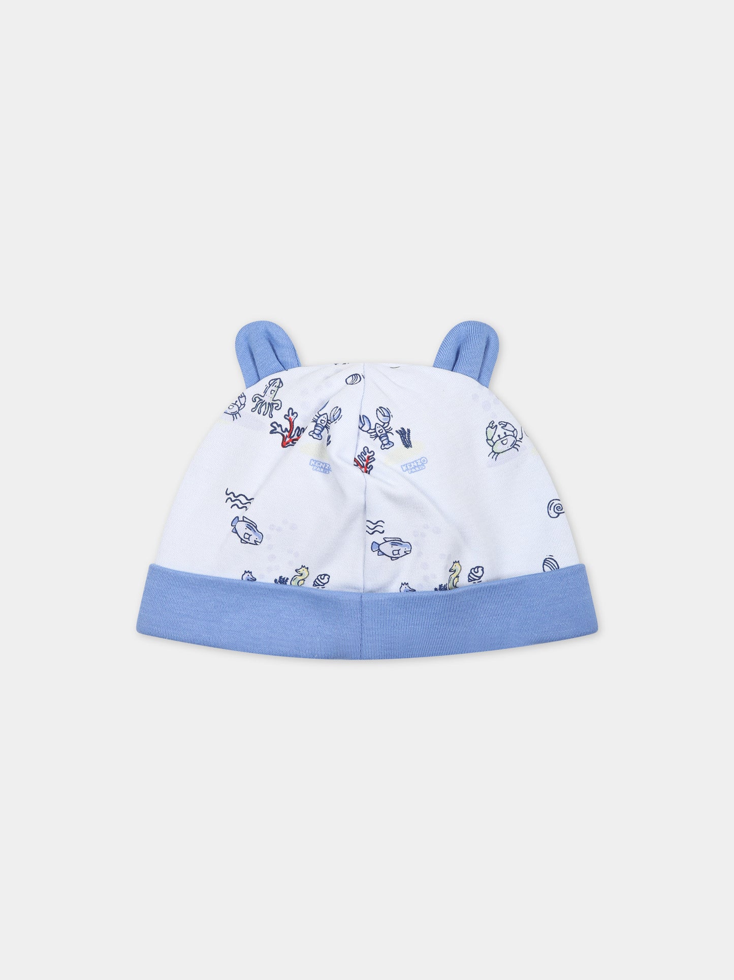 Set celeste per neonato con stampa e logo,Kenzo Kids,K60067 771