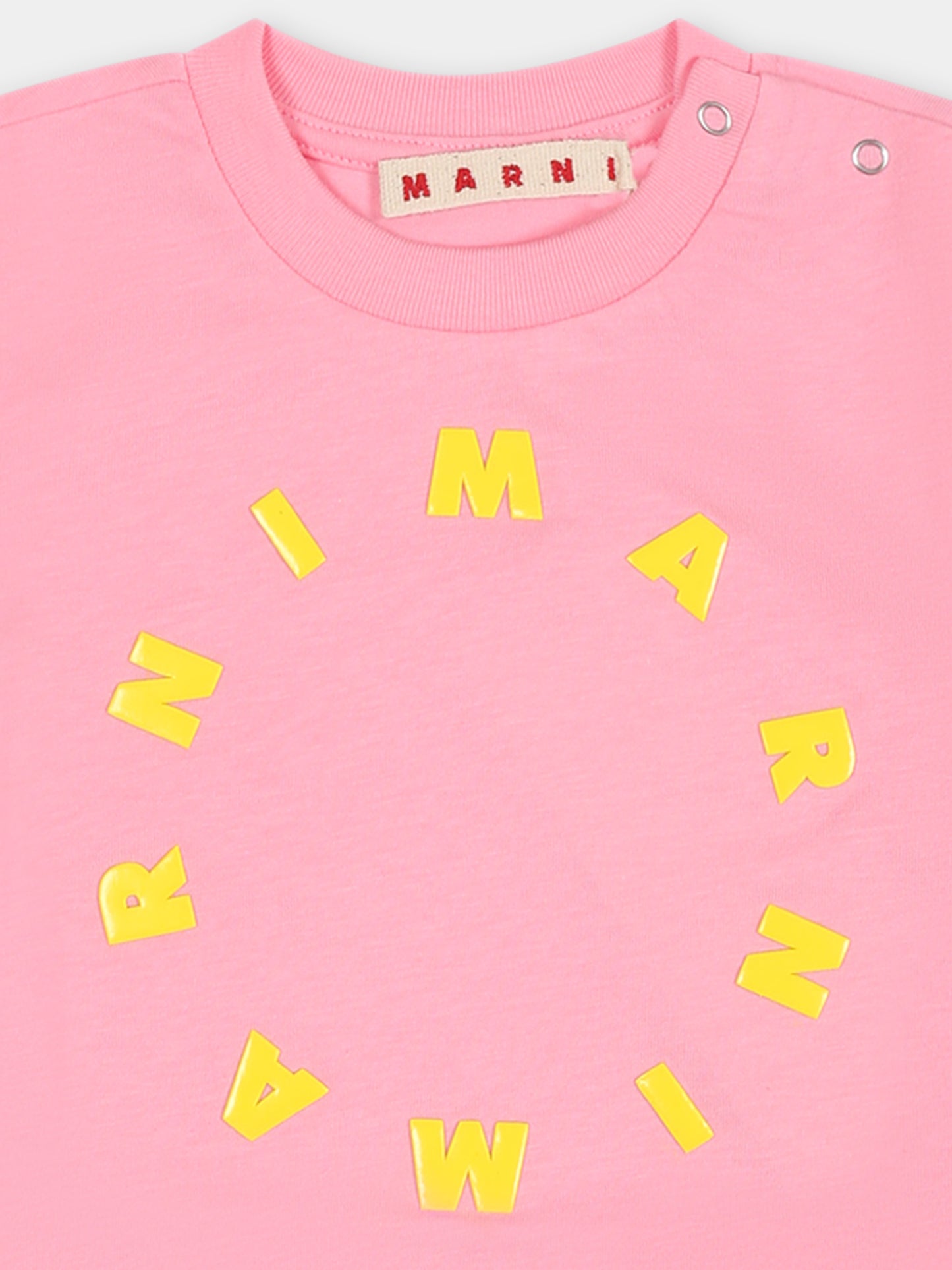 T-shirt rosa per neonata con logo,Marni Kids,M01141 M00L9 MT71B 0M340