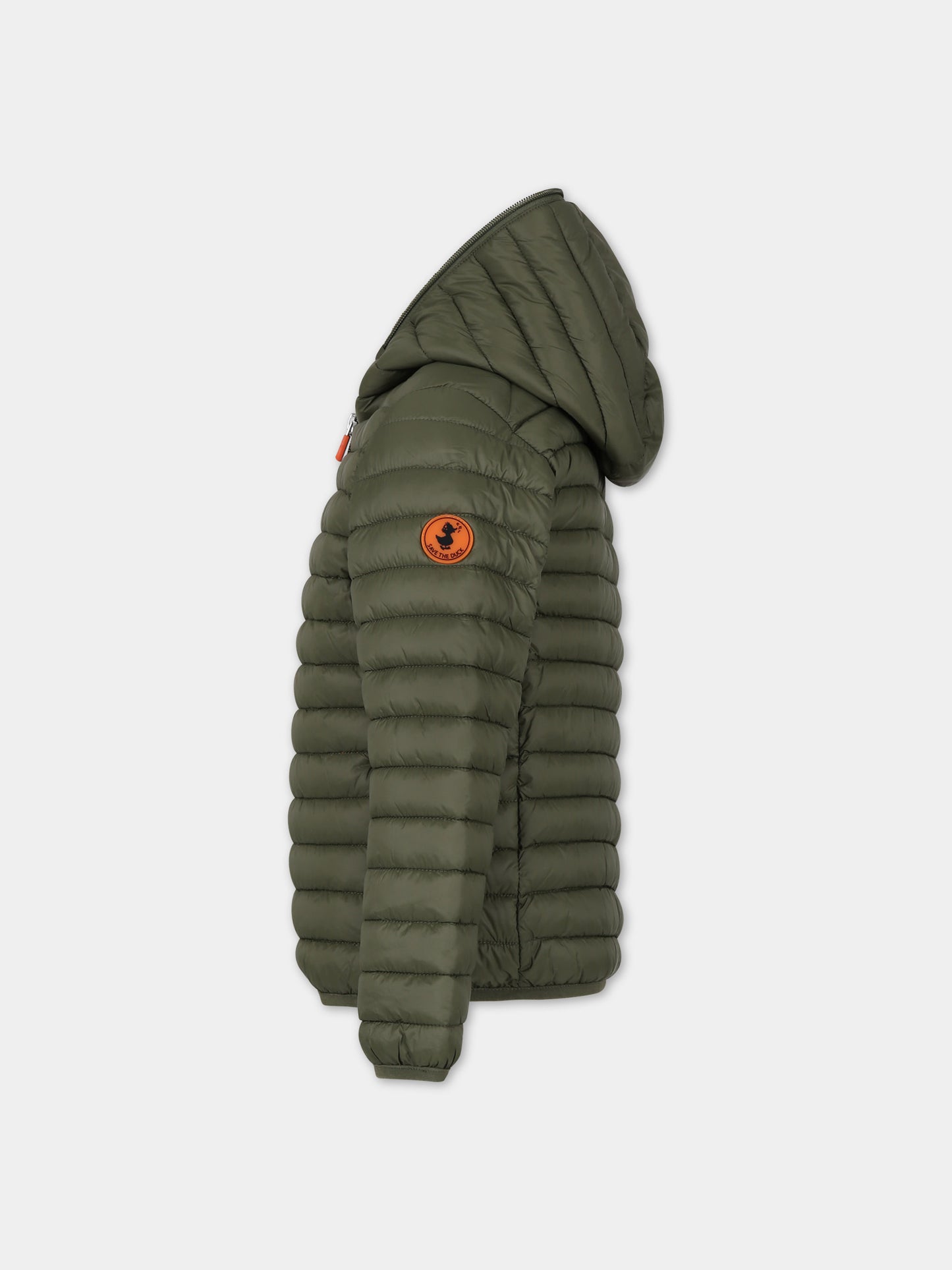 Piumino verde Giga per bambino con logo,Save The Duck Kids,J30650B GIGA18 50012