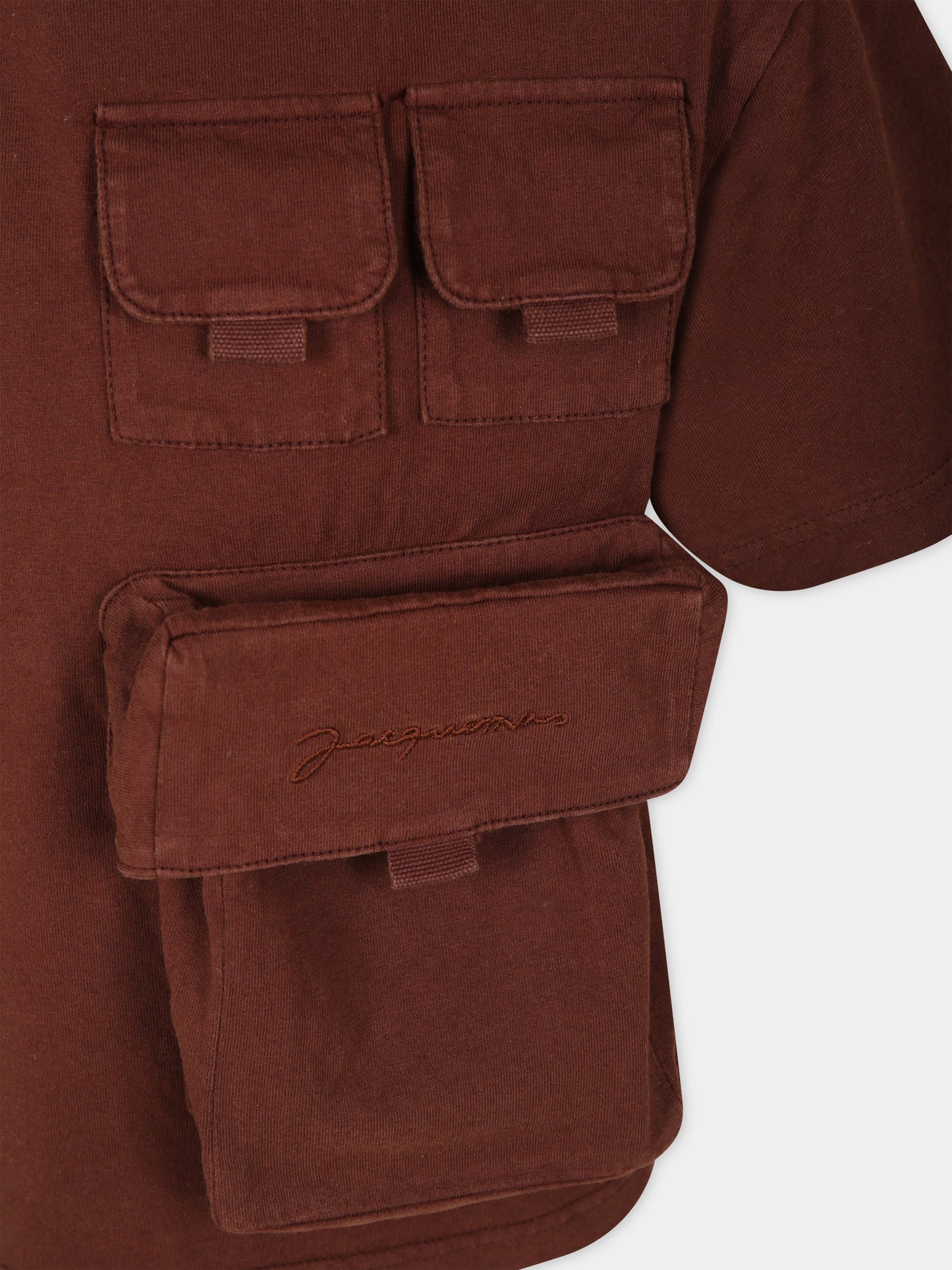 T-shirt 'Bolso' marrone per bambini con tasche,Jacquemus,Q00009 33A