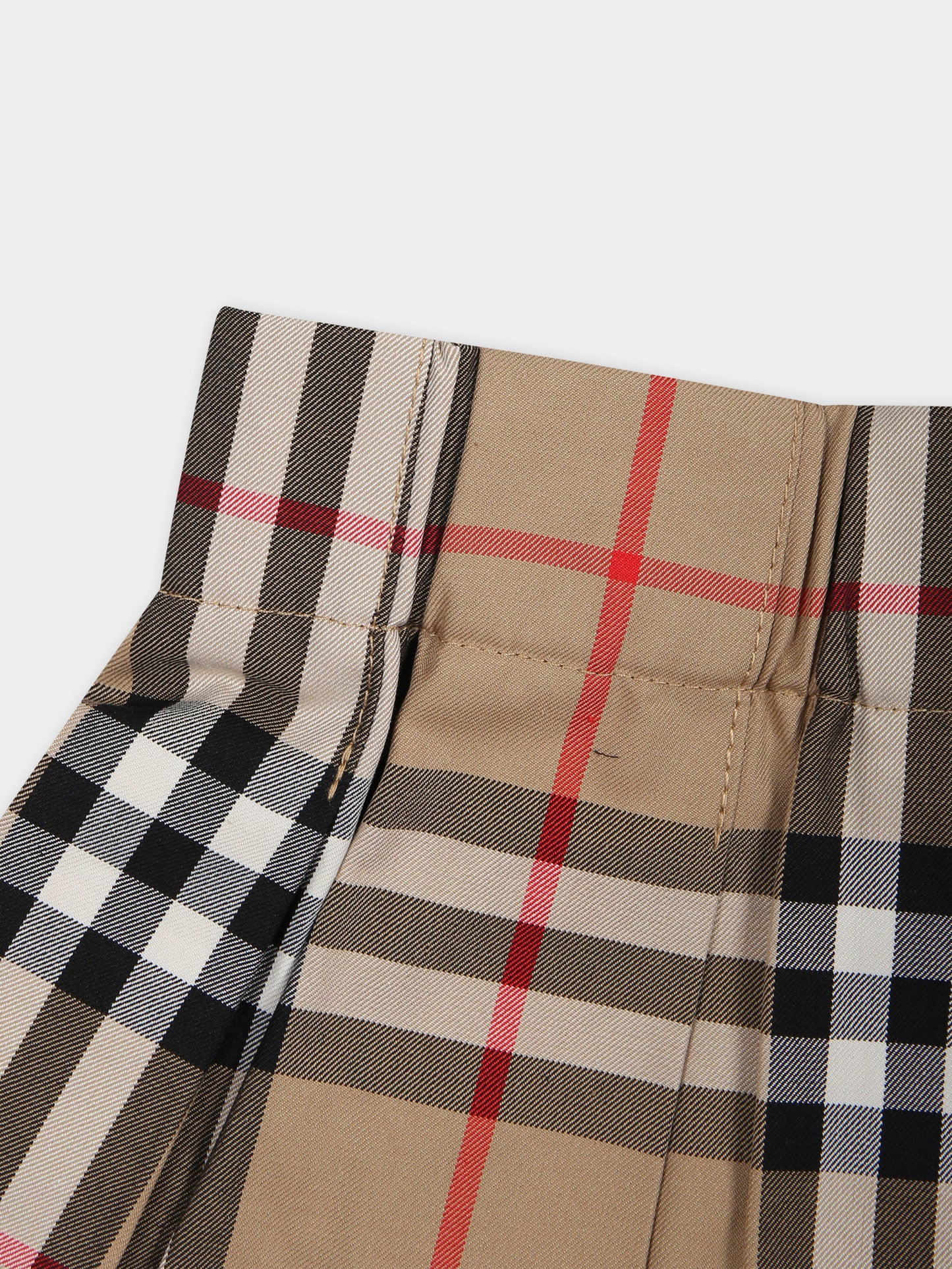 Gonna beige per neonata con iconico check vintage all-over,Burberry Kids,8078400 A7028