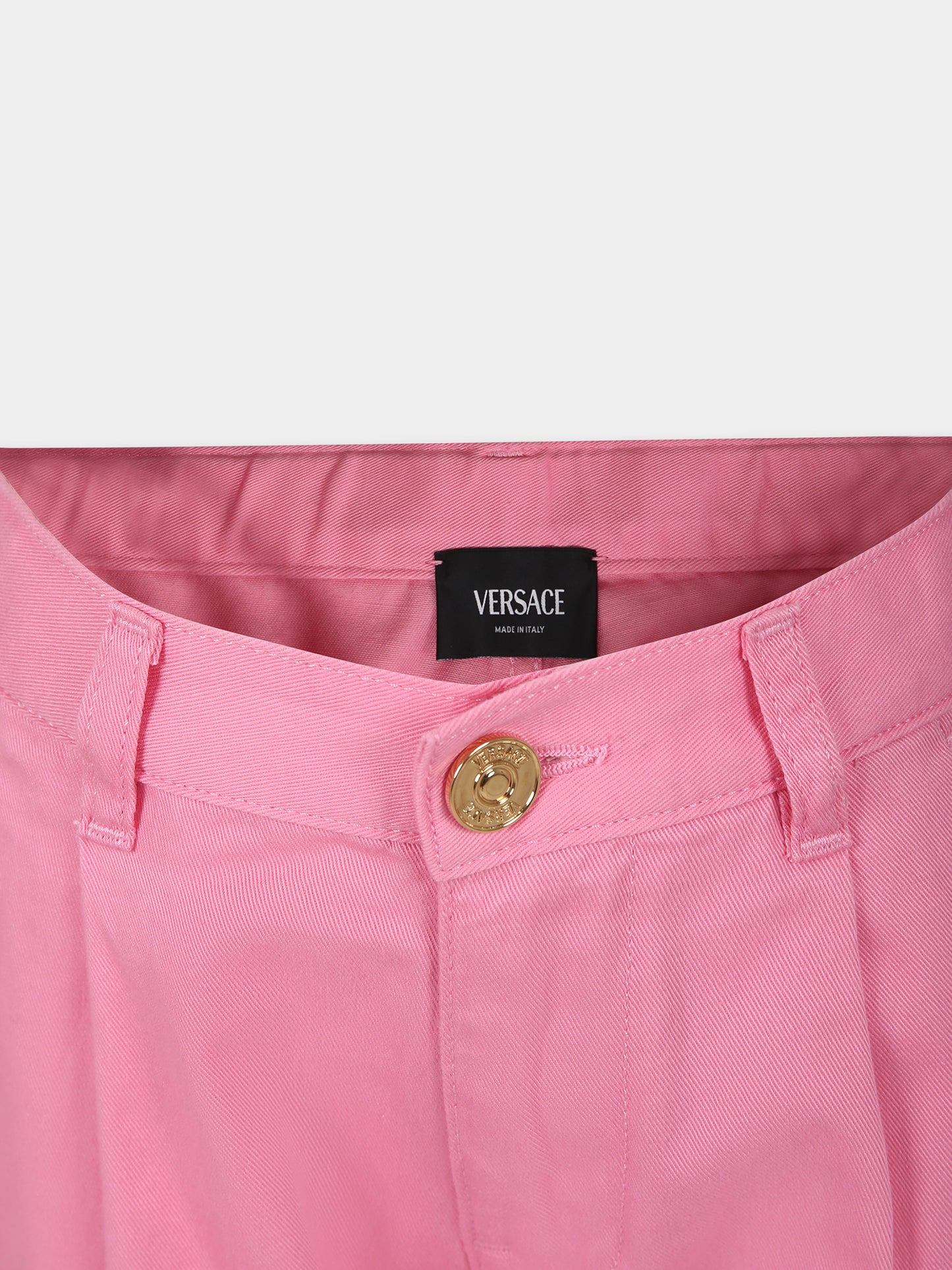 Pantaloni cargo rosa per bambina,Versace,1012694 1A09209 1P050