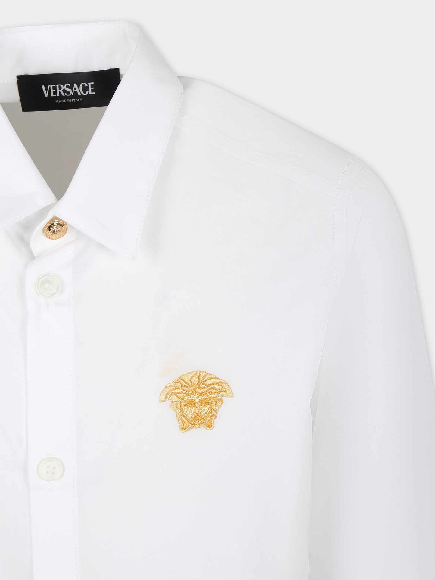 Camicia bianca per bambino con medusa,Versace,1002068 1A09715 2W110