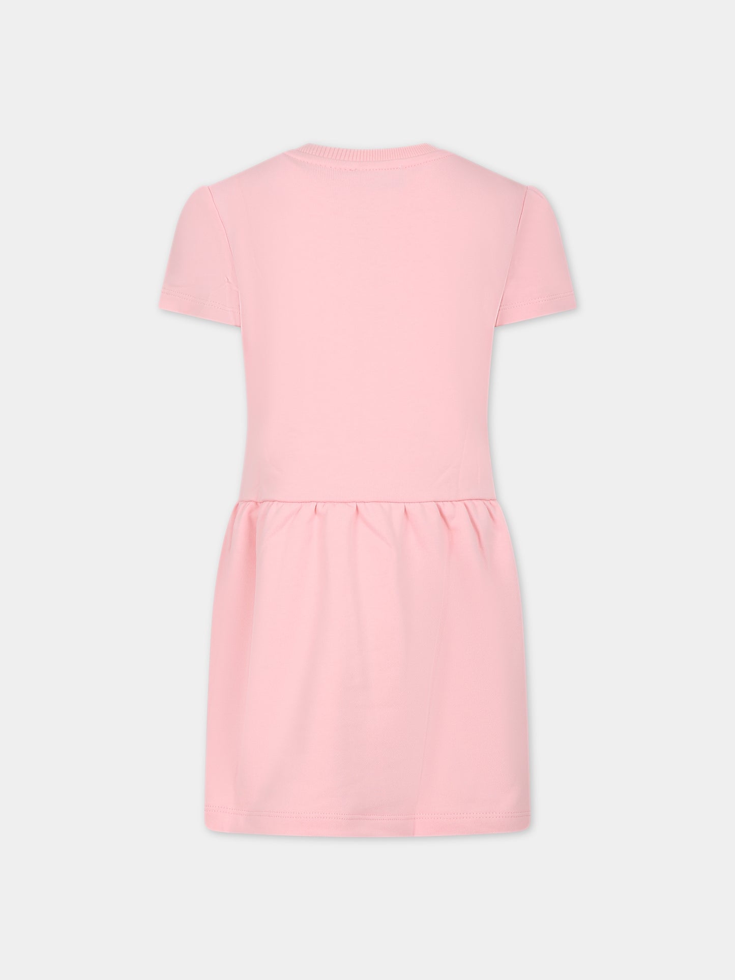 Vestito rosa per bambina con Teddy Bear e logo,Moschino Kids,HDV0CZ LCA32 50209