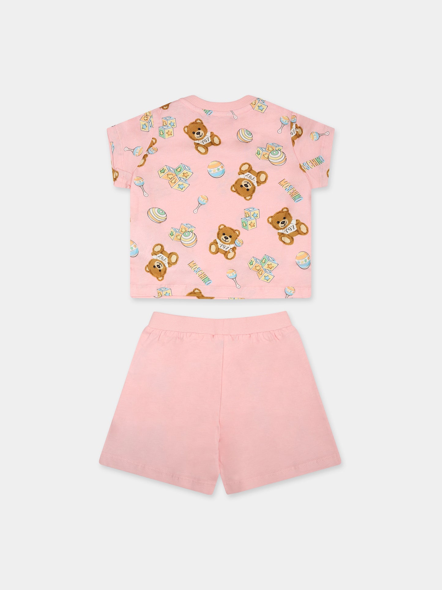 Completo rosa per neonata con Teddy Bear,Moschino Kids,MQG003 LAB59 84485