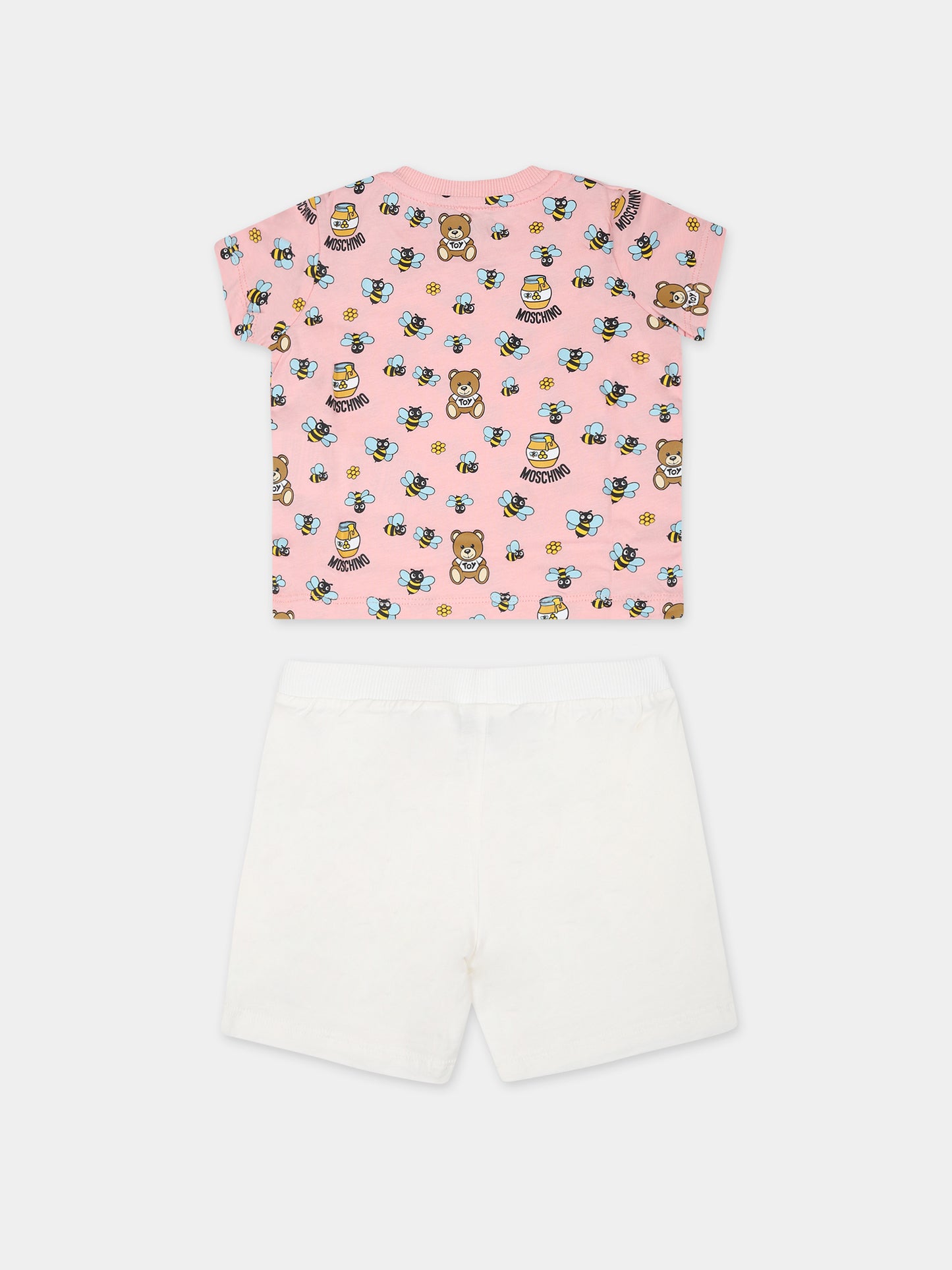 Completo rosa per neonata con Teddy Bear,Moschino Kids,MQG00M LAB60 84618