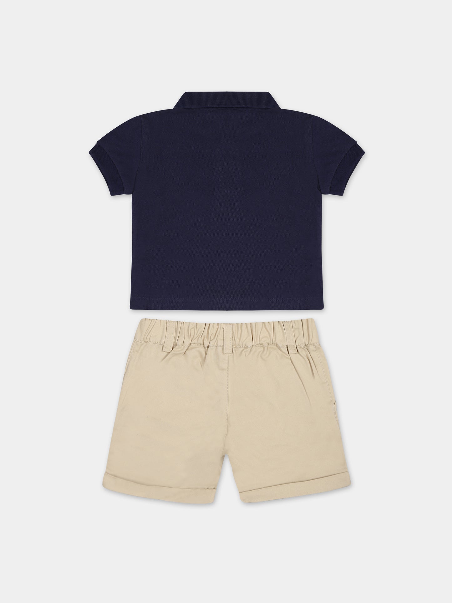 Completo blu per neonato con Teddy Bear e logo,Moschino Kids,MUG00S LPC04 40016