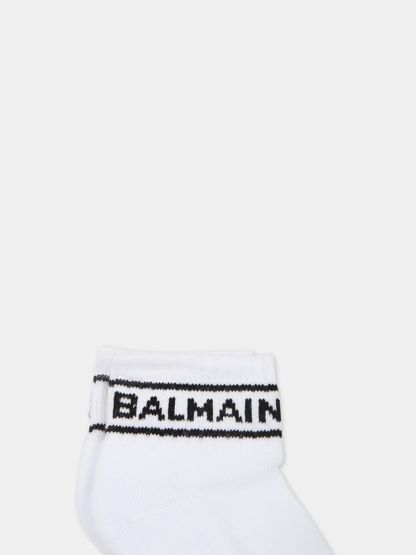 Calza bianche per neonati con logo,Balmain Kids,BS0560 Z0553 100NE