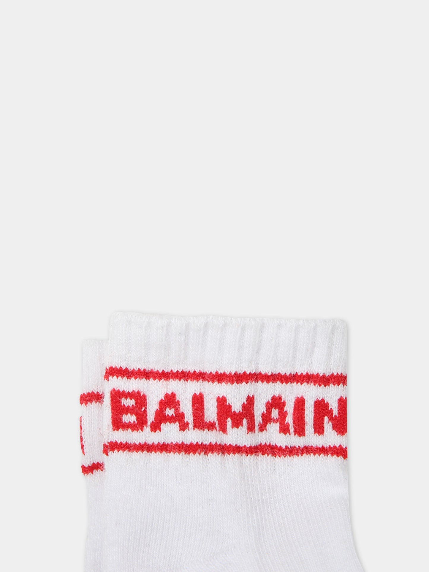 Calza bianche per neonati con logo,Balmain Kids,BS0560 Z0553 100RO