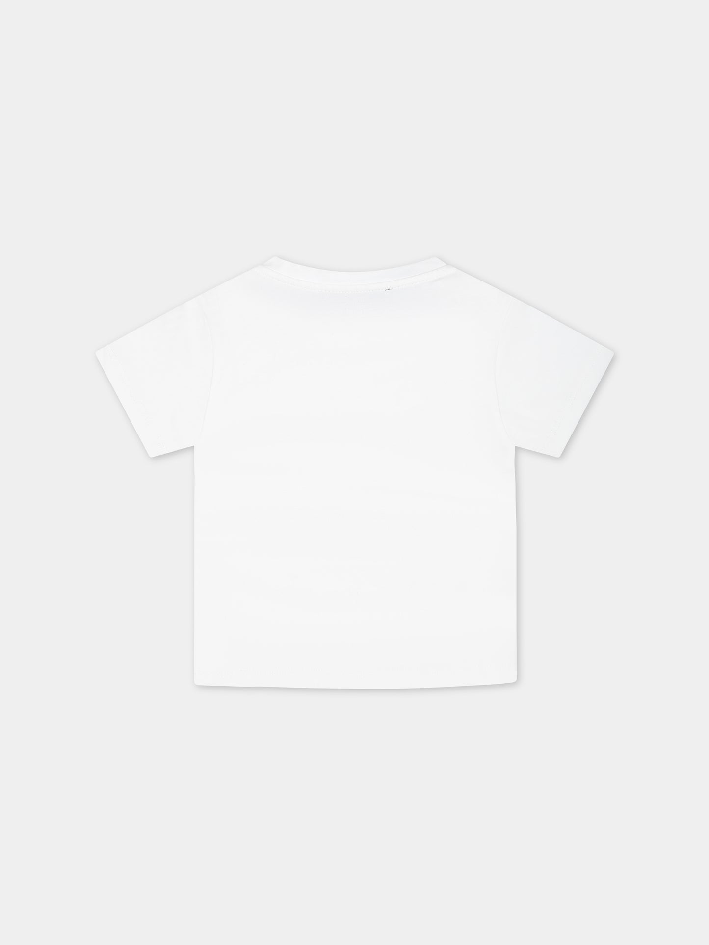 T-shirt nera per neonati con logo,Balmain Kids,BS8501 Z0057 100AG