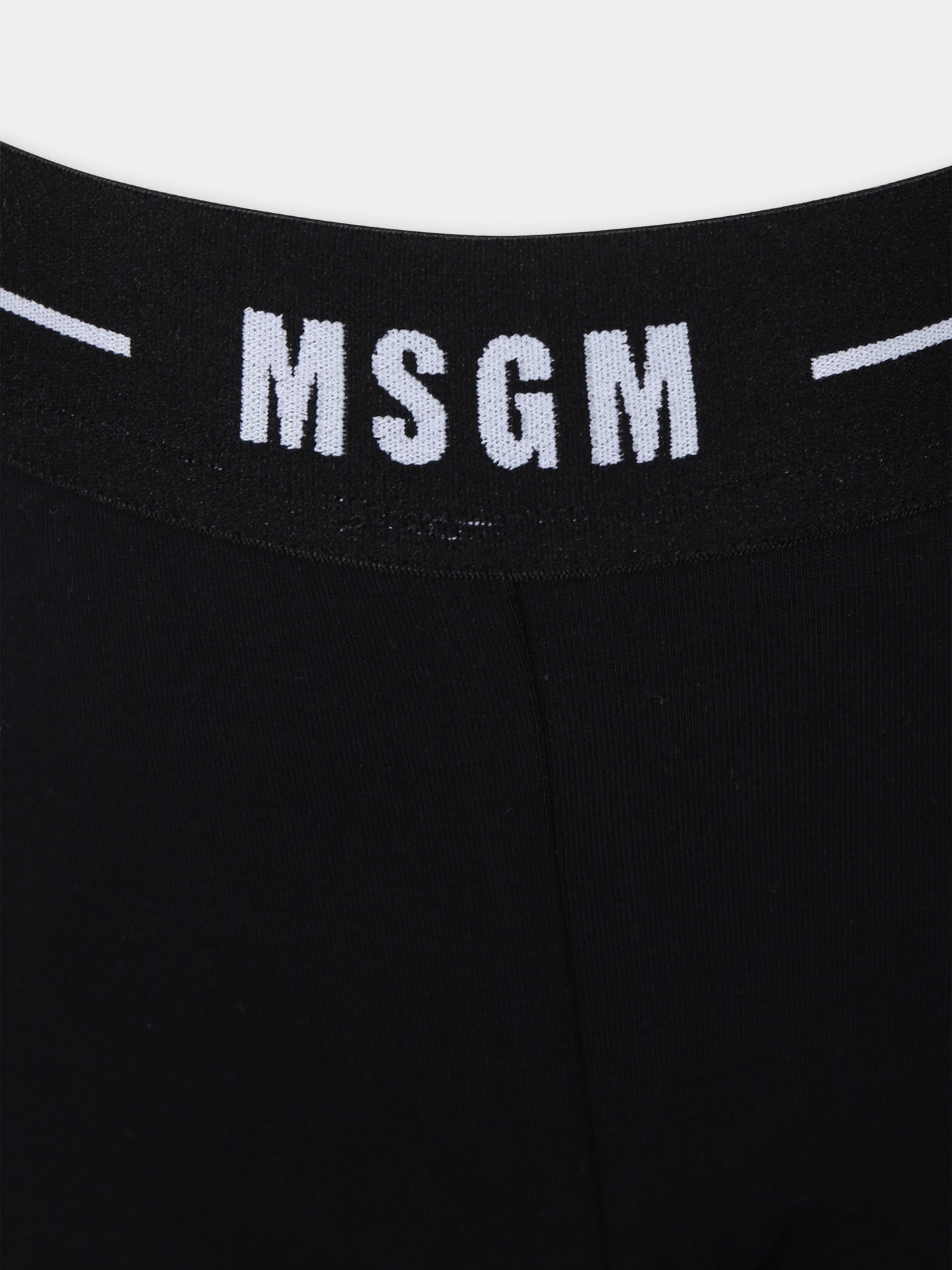 Leggings nero per bambina con logo,Msgm Kids,S4MSJGLG004 110
