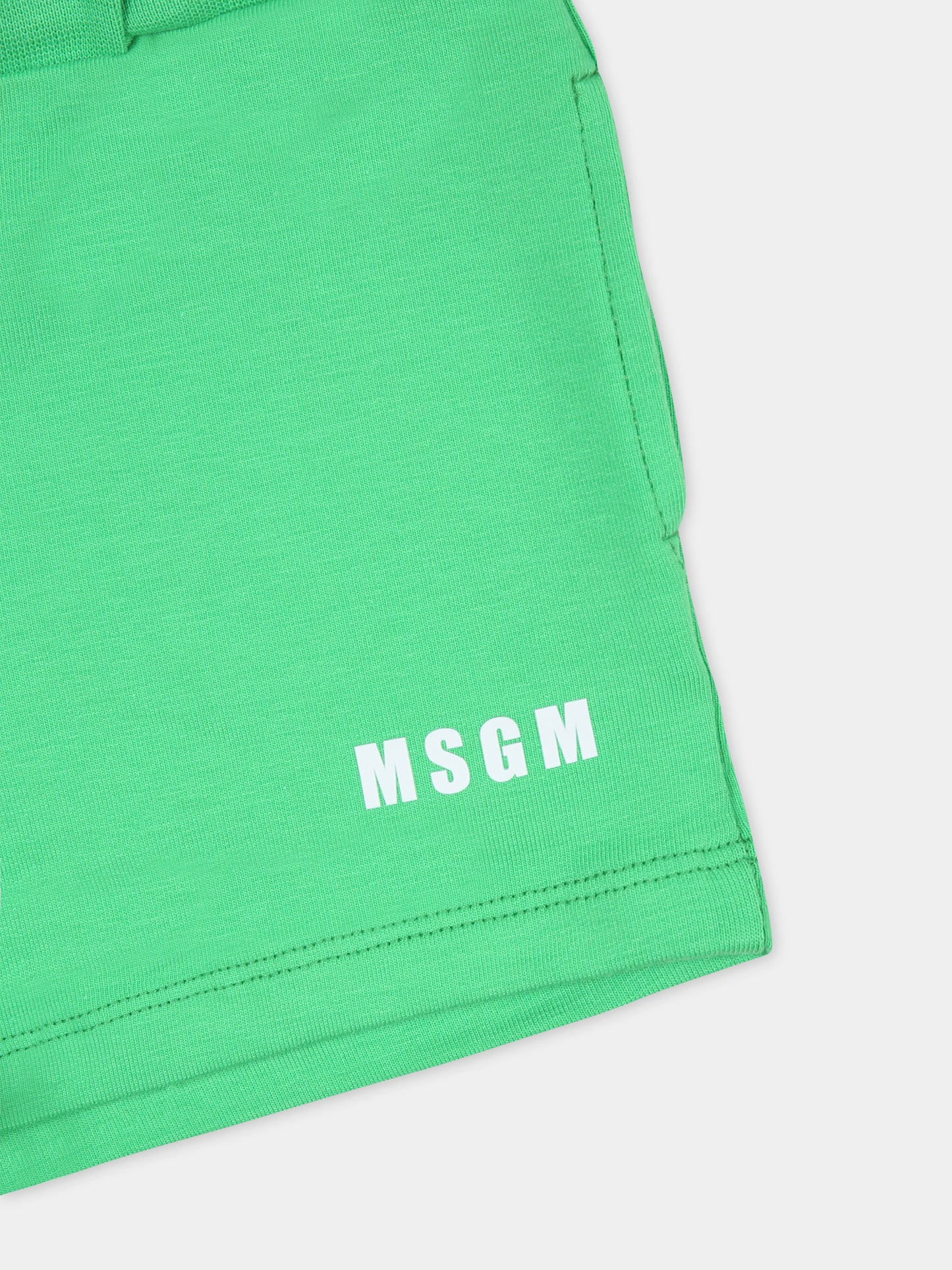 Completo verde per neonata con logo,Msgm Kids,S4MSNBTR320 001/02
