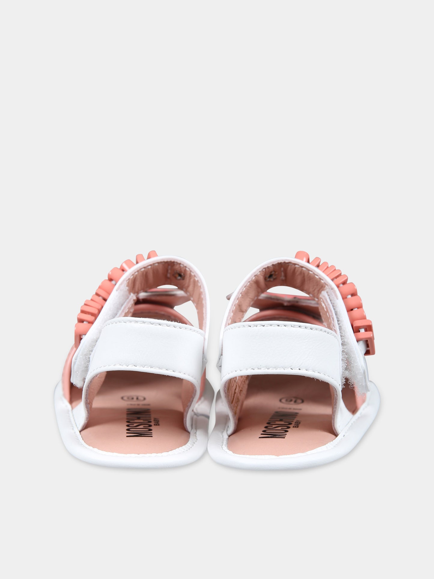 Sandali bianchi per neonata con cuore,Moschino Kids,77262 3