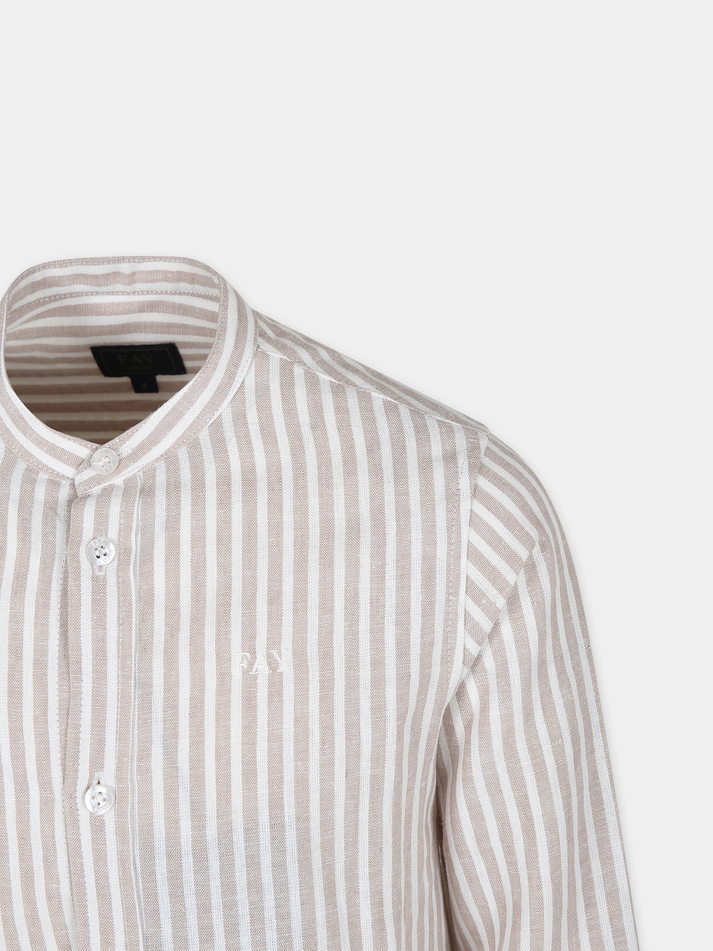 Camicia beige per bambino con logo,Fay Kids,FU5P00 I0211 114AV