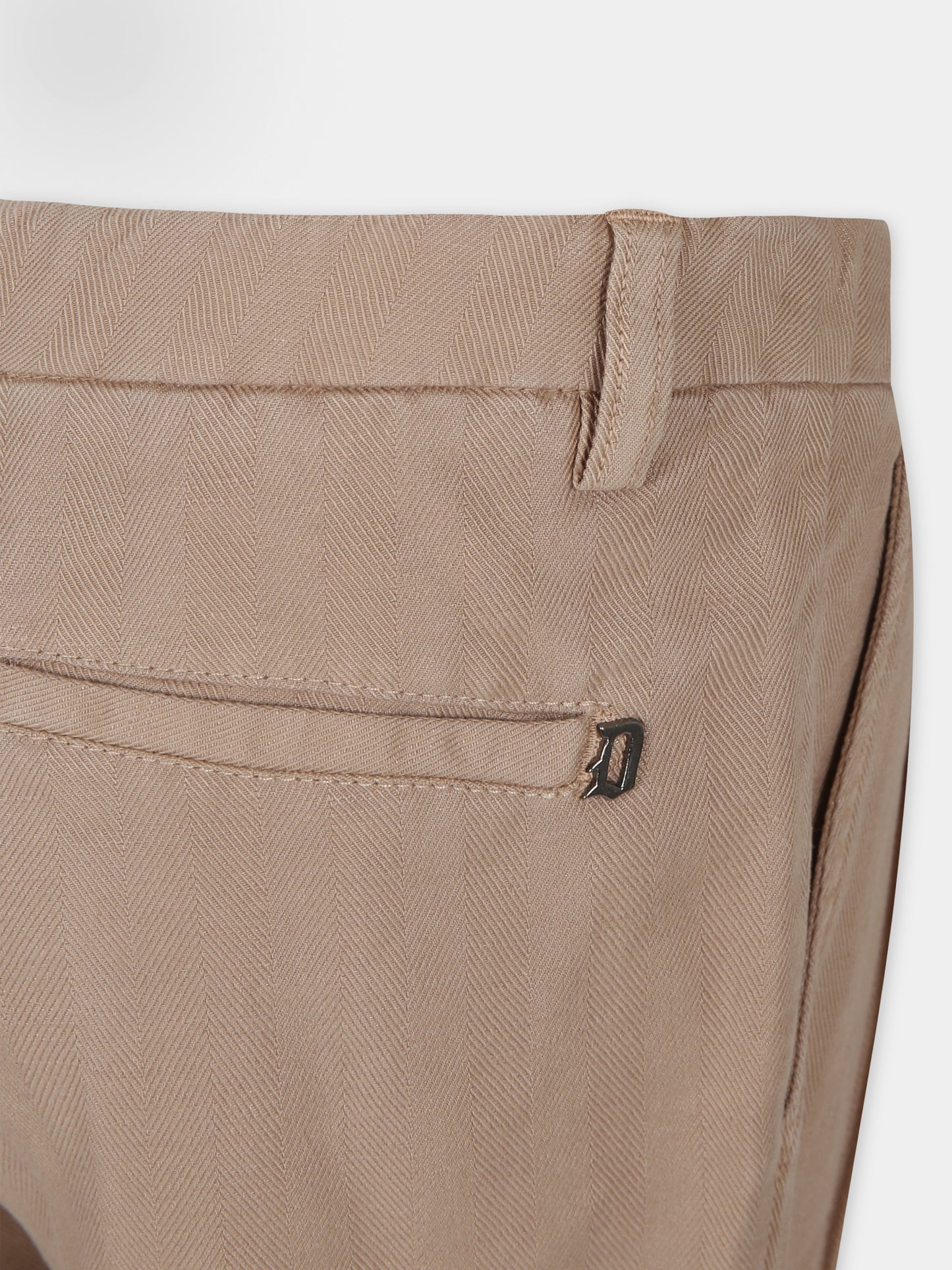 Pantaloni beige per bambino con logo,Dondup Kids,DMPA047 0 LC005 0034
