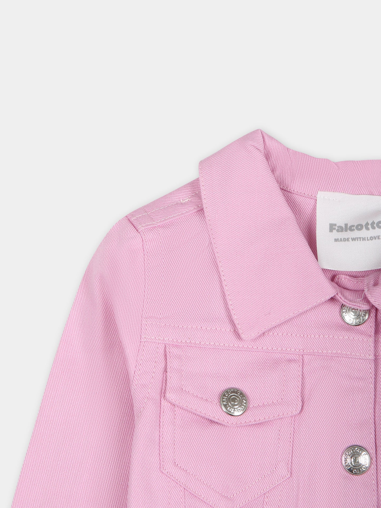 Giubbotto rosa per neonata con logo,Falcotto,001 6002181 01 0M02