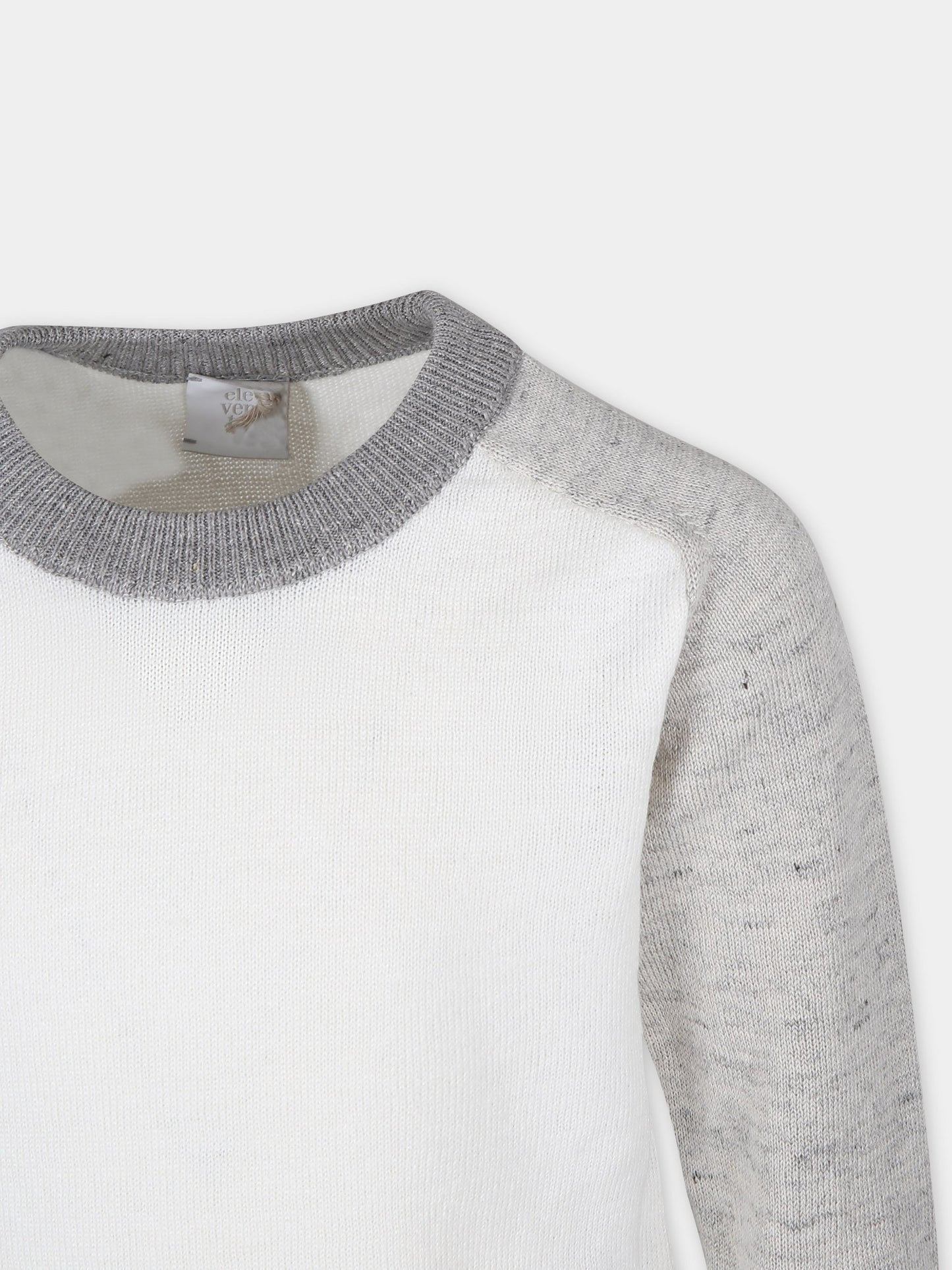 Maglione avorio per bambino con logo,Eleventy,EU9P10 Z2124 101BG