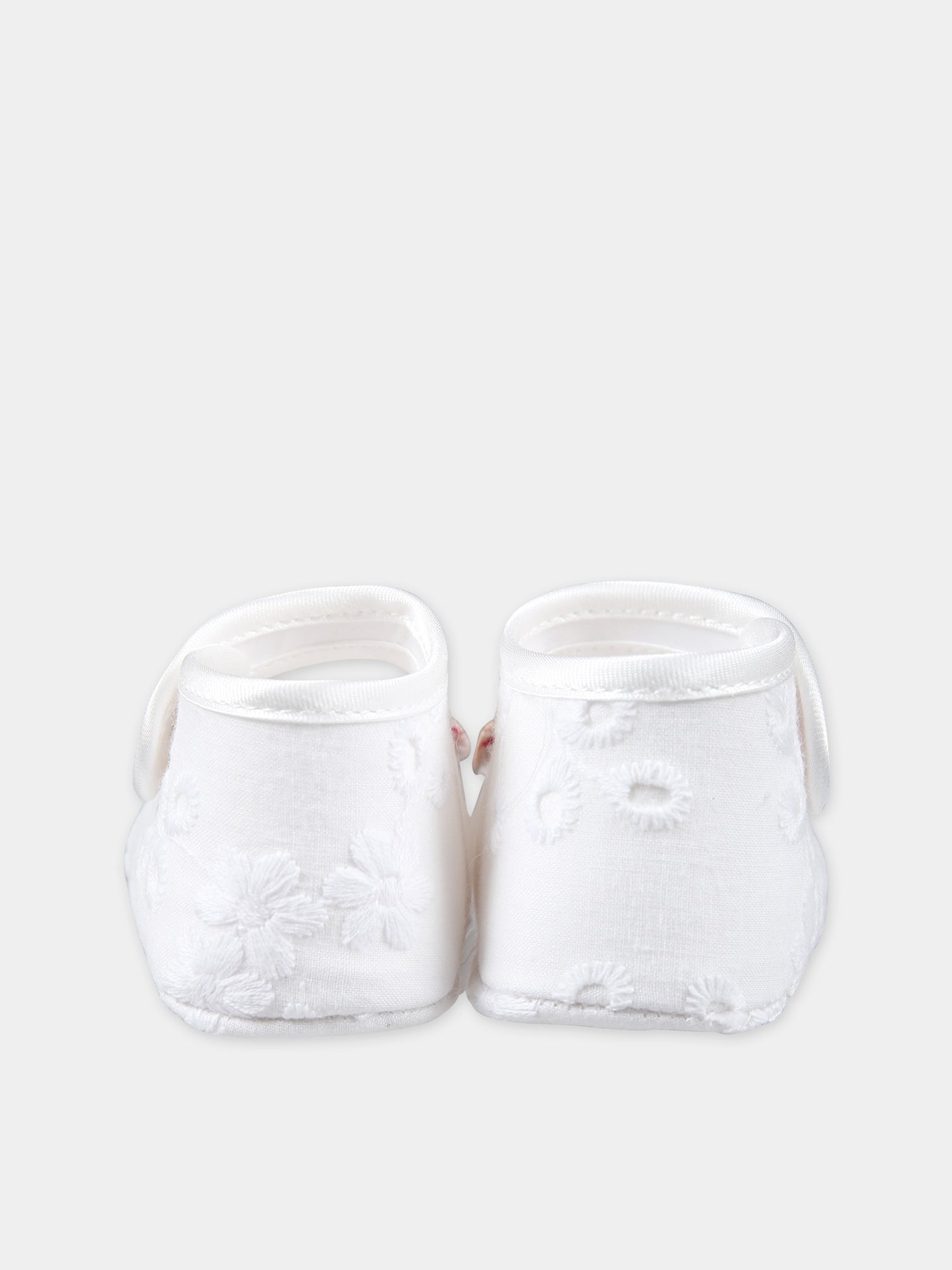 Ballerine bianche per neonata con orsetto,Monnalisa,39C005 3941 0099