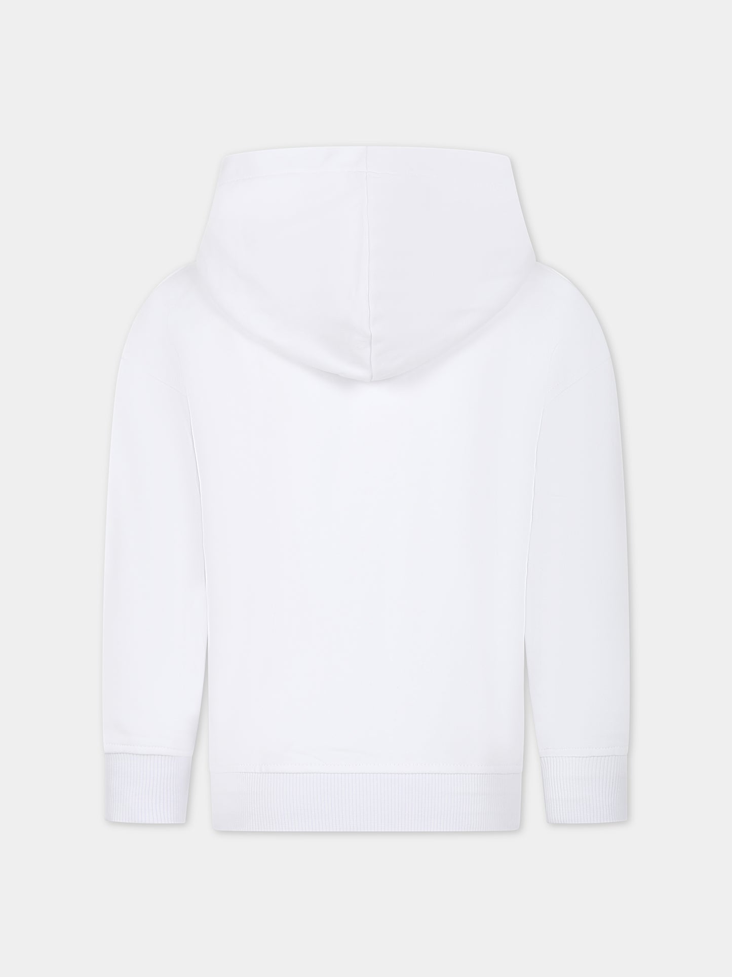 Felpa bianca per bambini con Teddy Bear e logo,Moschino Kids,HQF03X LCA32 10101