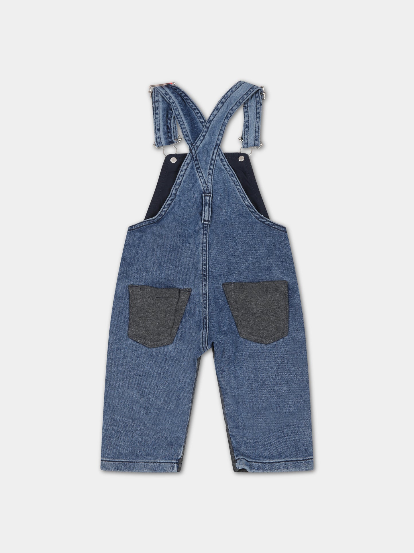 Salopette in denim per neonati con logo,Diesel,K00232 KXBE4 K01