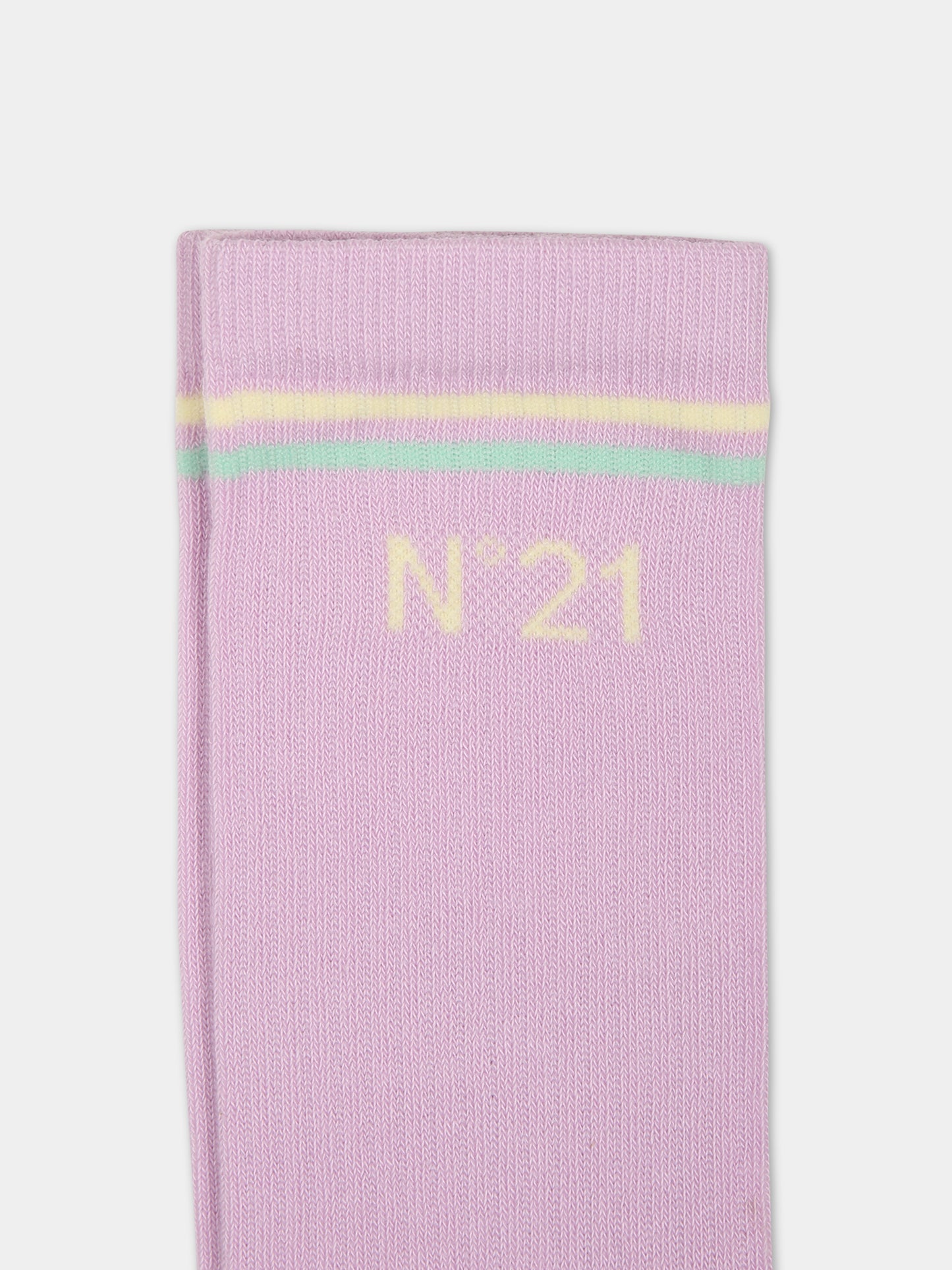 Calze lilla per bambina,N°21 Kids,N21364 N0196 0N312