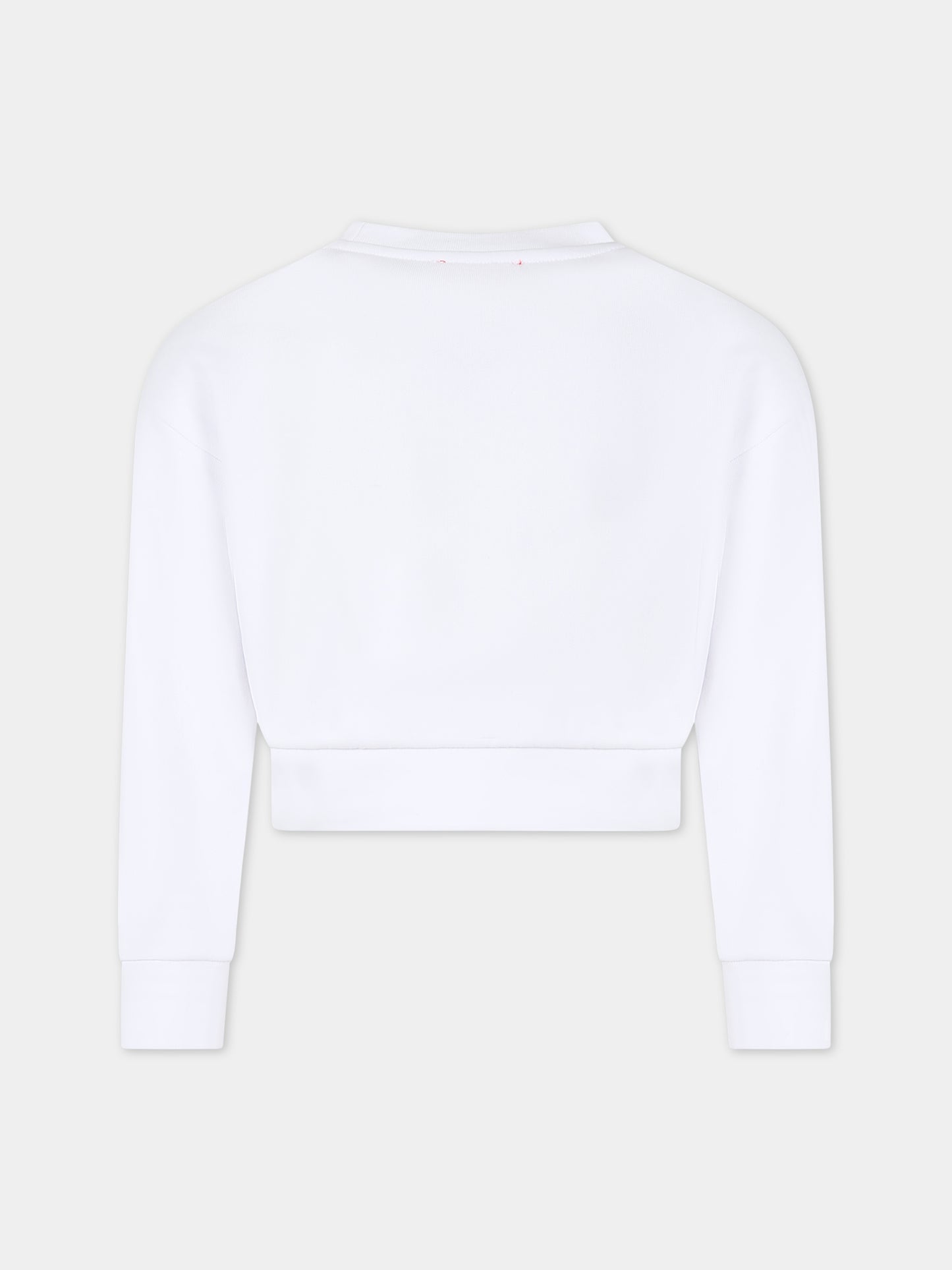 Felpa bianca per bambina con logo,Diesel,J01193 KYAVG K100