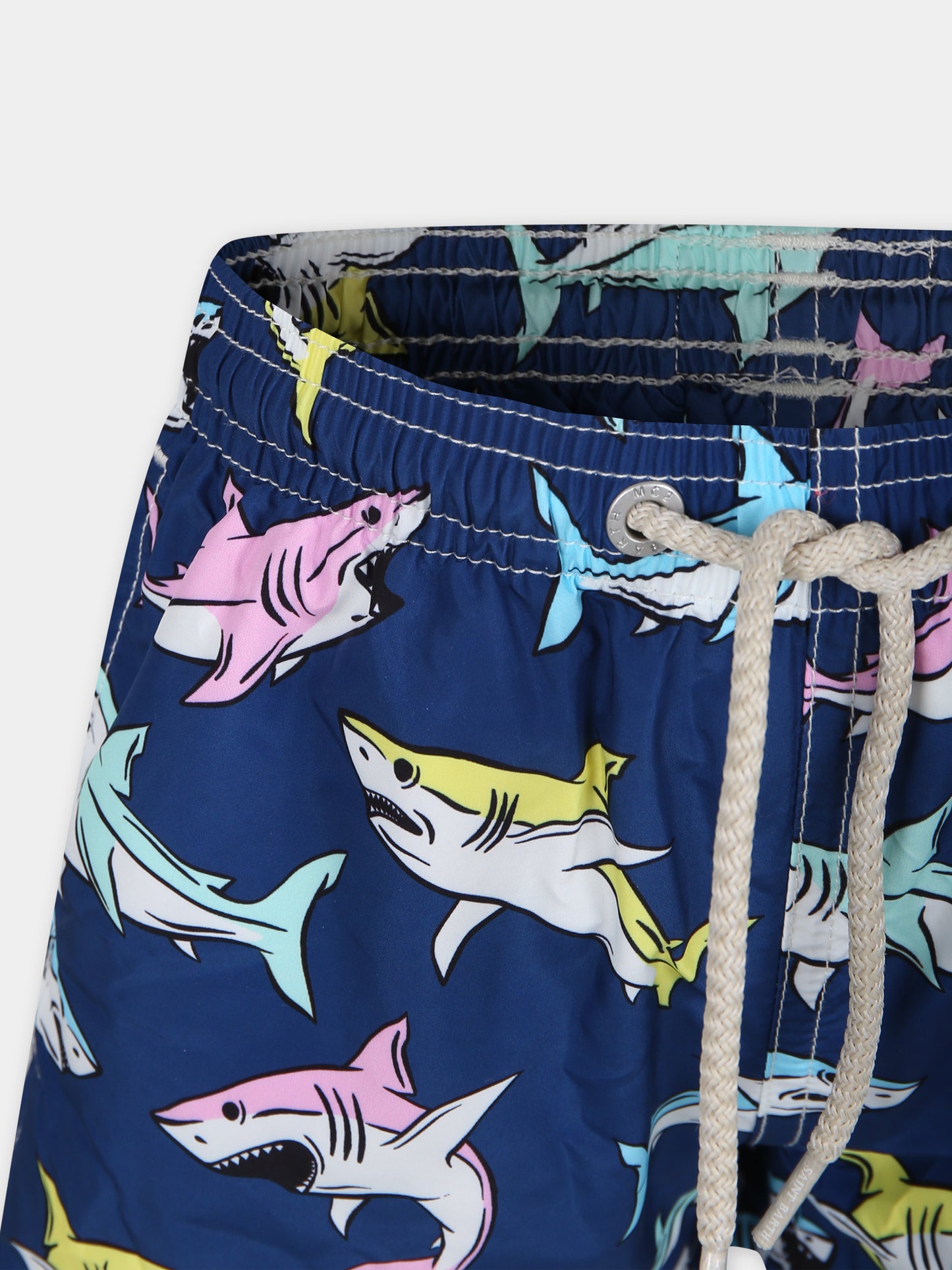 Boxer mare blu per bambino con stampa squali,Mc2 Saint Barth,JEA0004 02002F