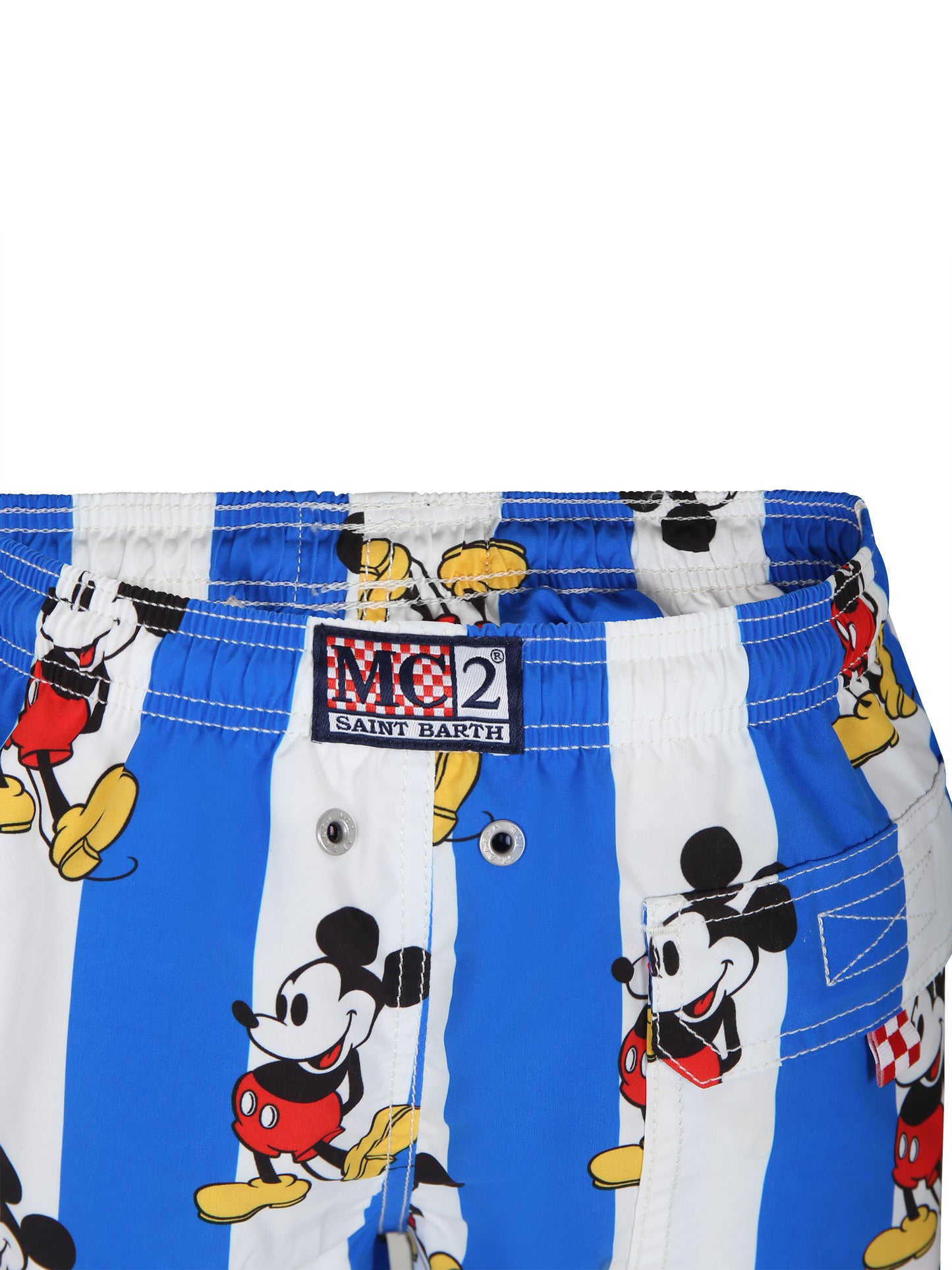 Boxer mare azzurro per bambino con stampa Topolino e logo,Mc2 Saint Barth,JEA0001 02566F