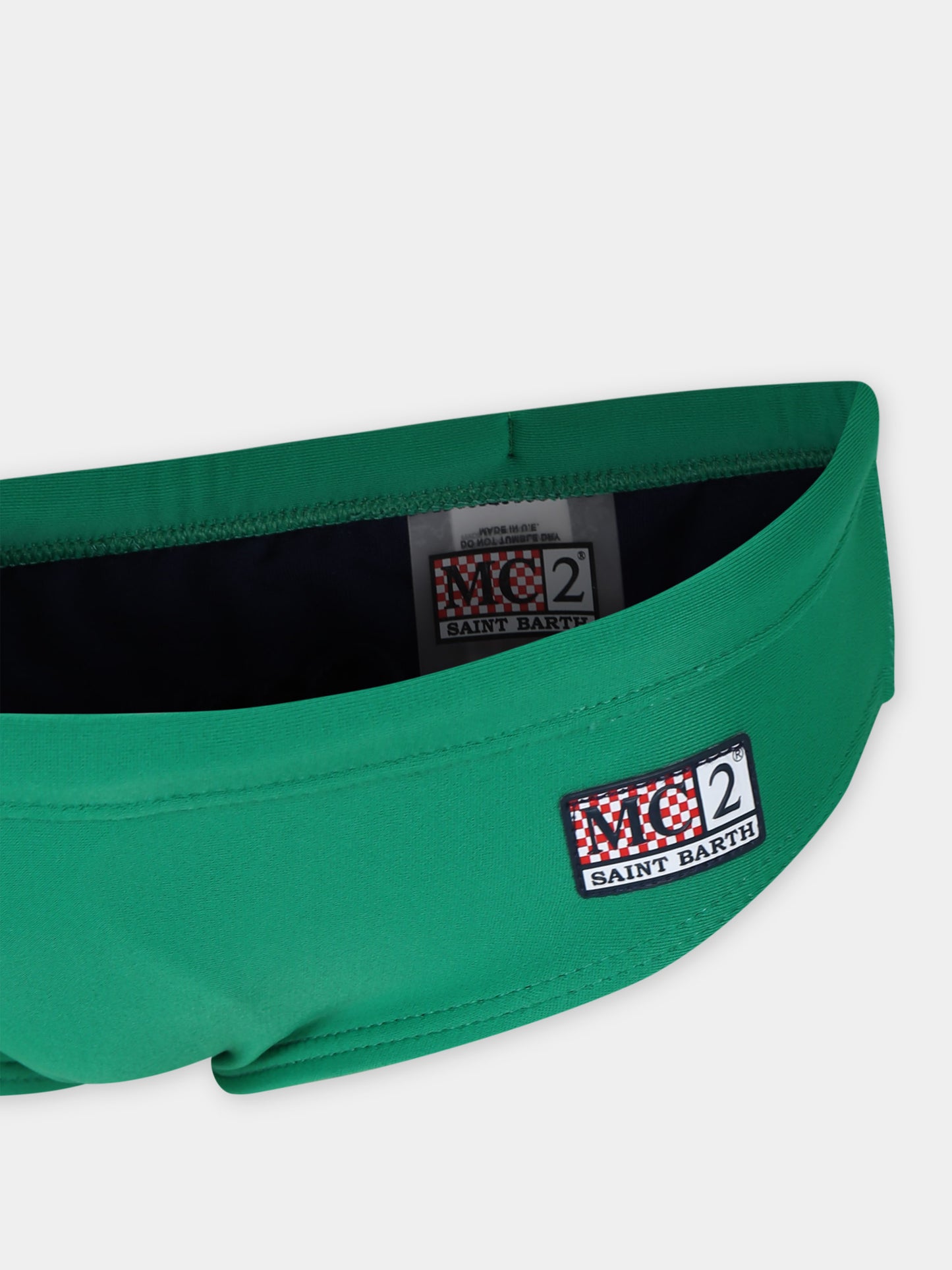 Slip mare verde per bambino con logo,Mc2 Saint Barth,BIL0001 00287F